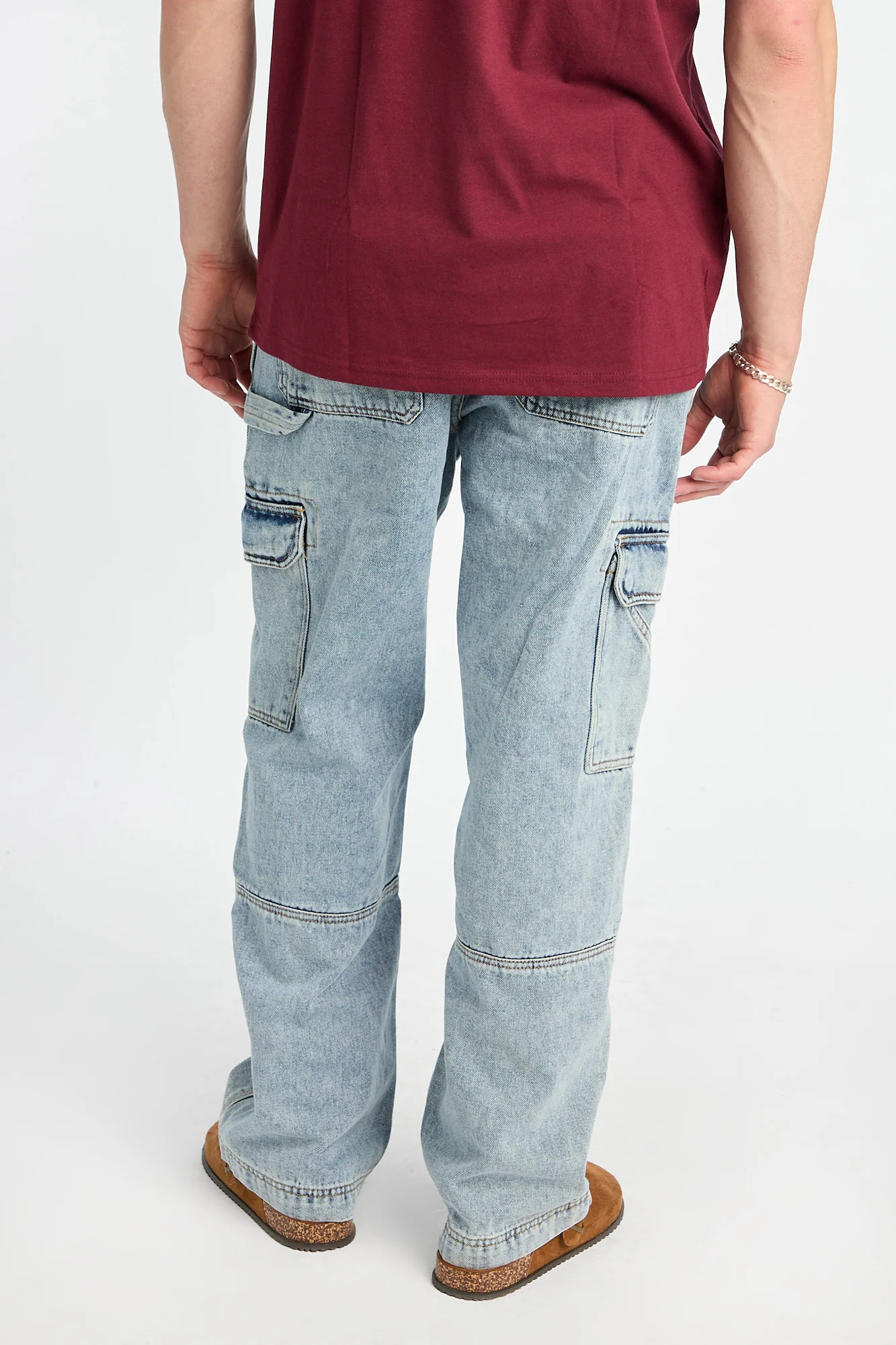 Jean cargo style charpentier délavé clair - Image 3