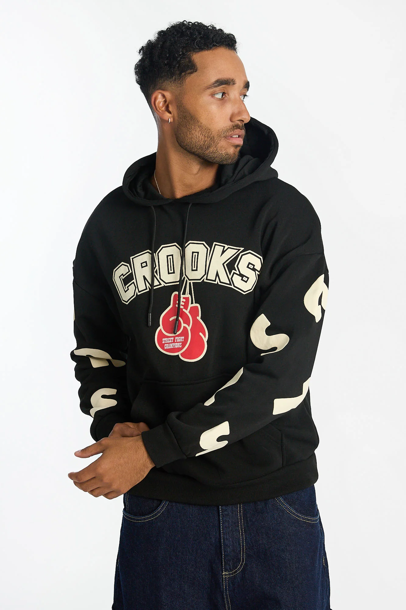 Haut à capuchon imprimé boxe Crooks & Castles homme - Image 2