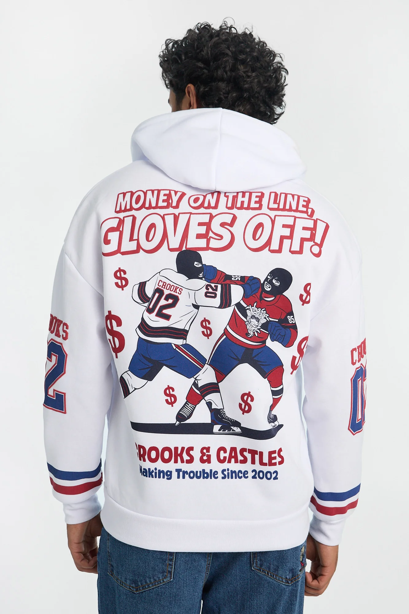 Haut à capuchon zippé imprimé hockey Crooks & Castles homme