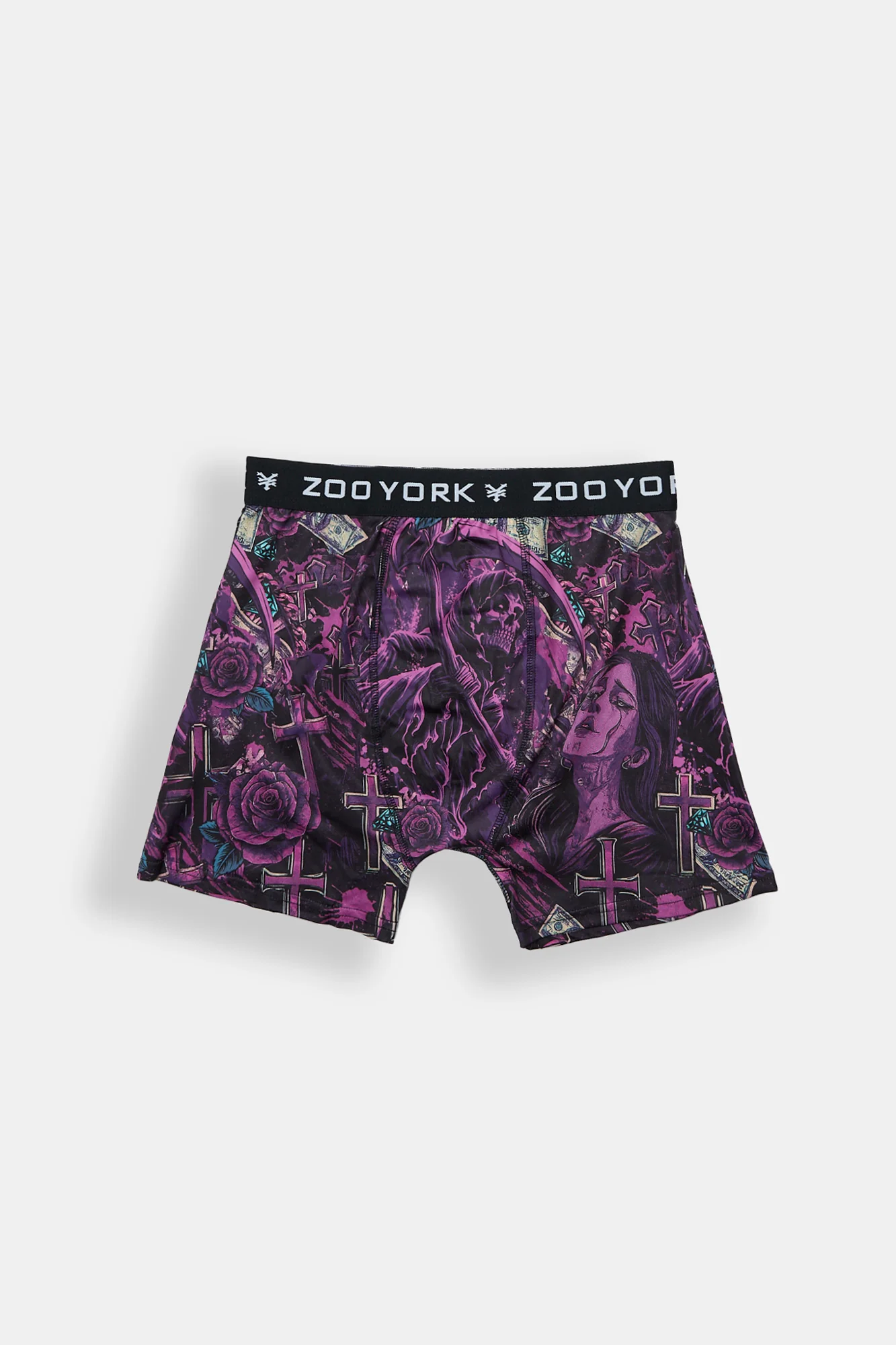 Caleçon boxeur imprimé faucheur violet Zoo York