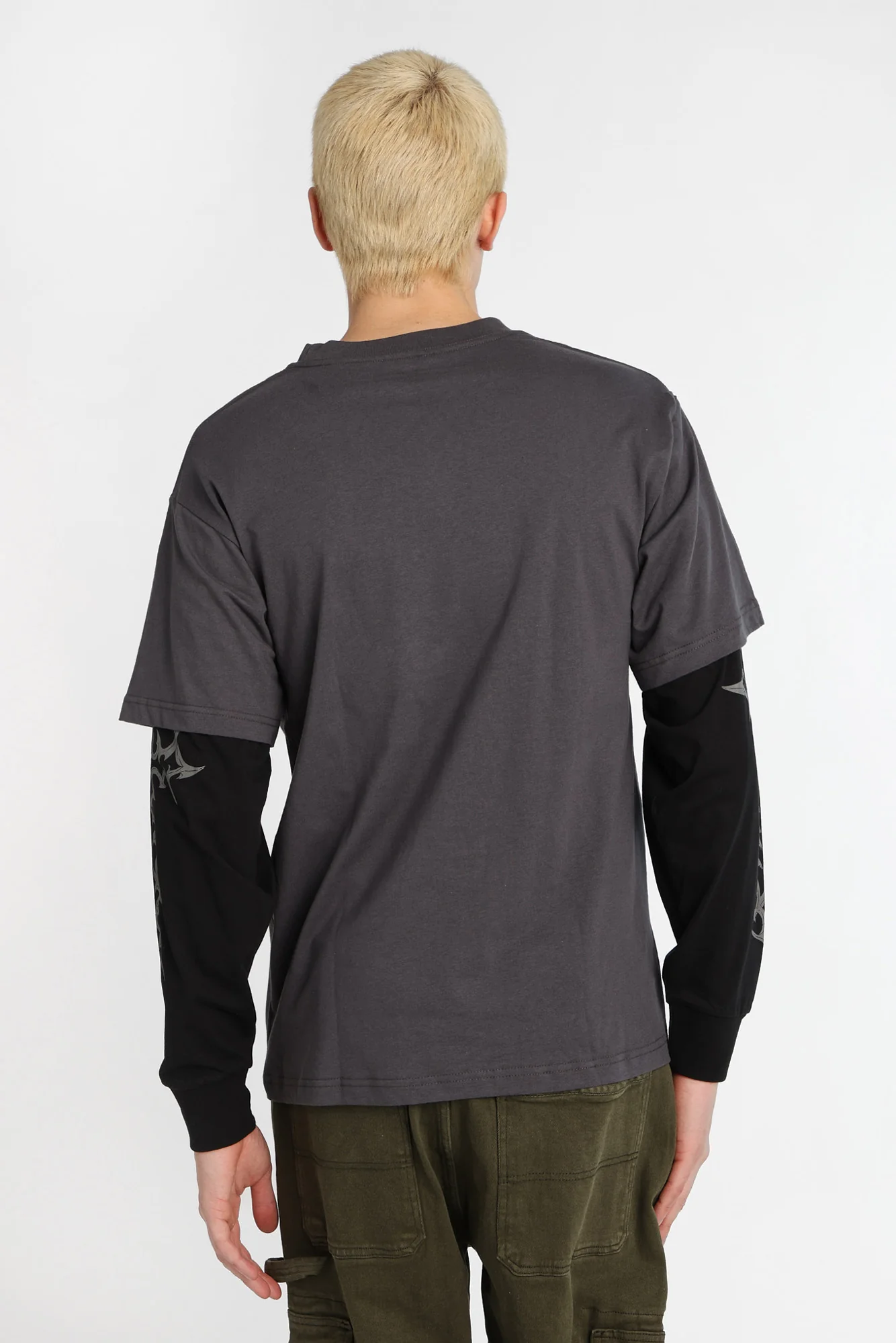 T-shirt à manches longues superposé imprimé crâne Arsenic - Image 5