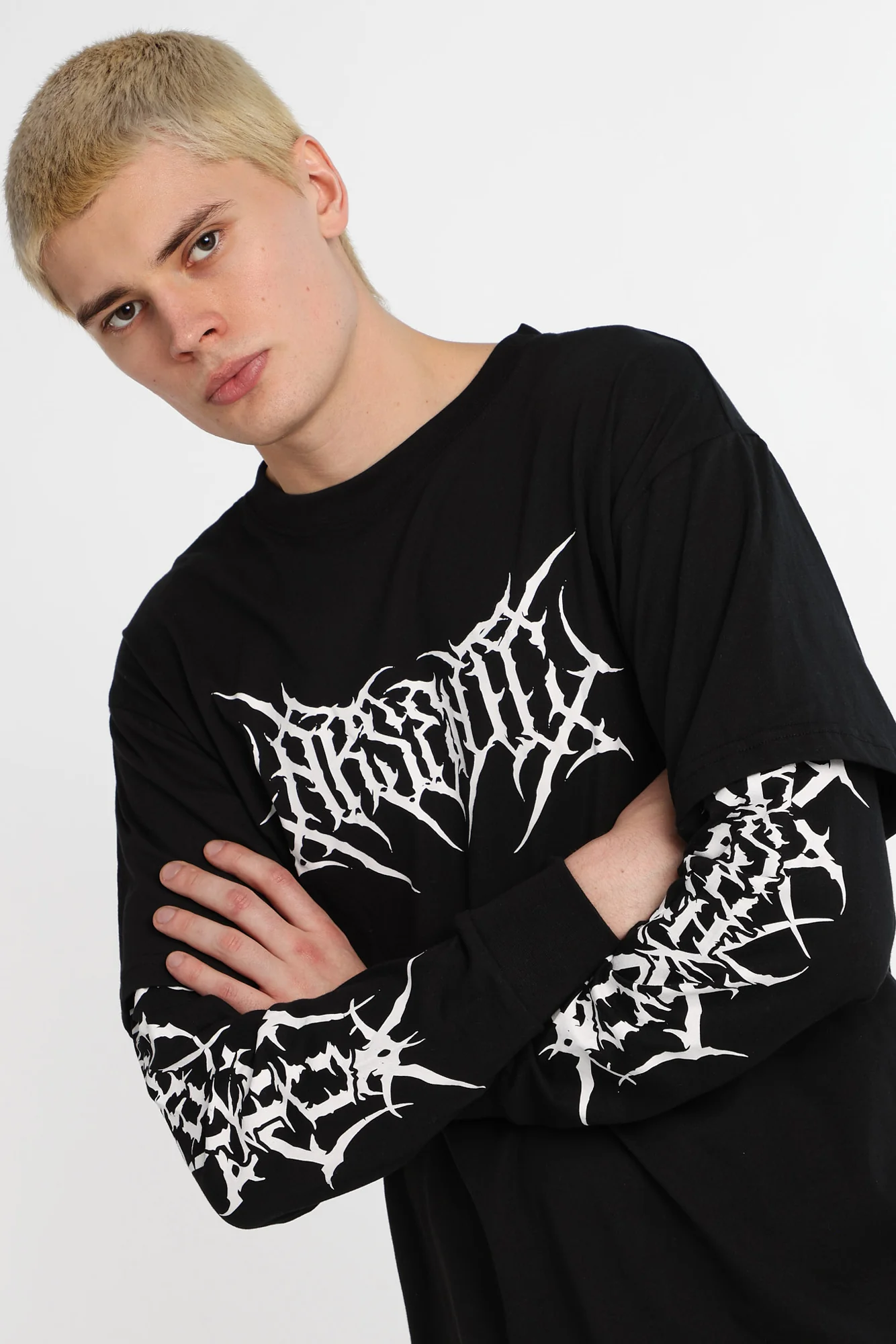 Arsenic Gothic Logo Long Sleeve 2-Fer Tee - Image 4