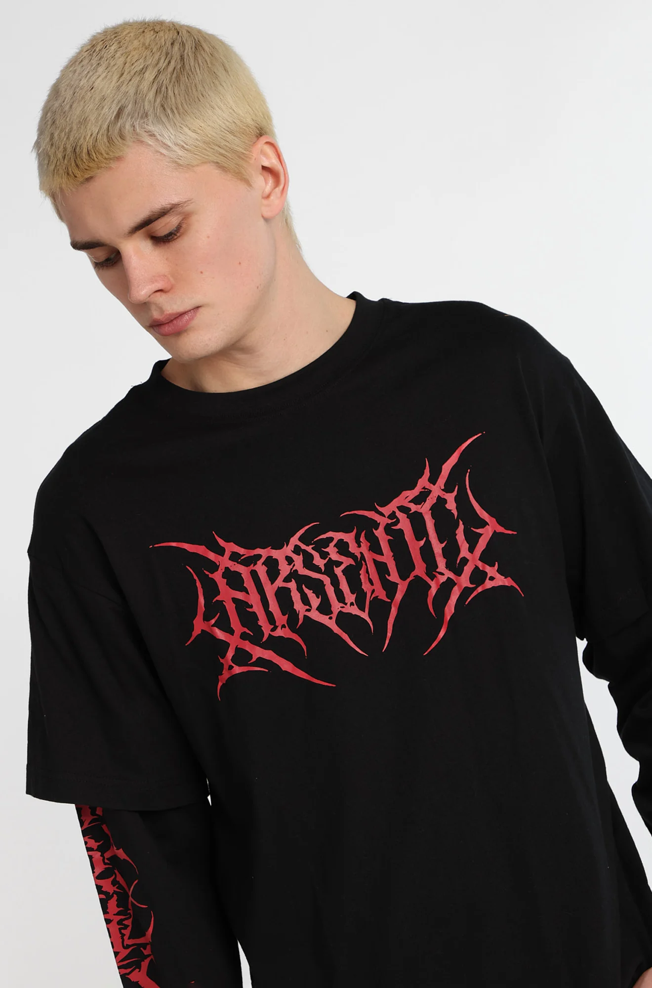 Arsenic Gothic Logo Long Sleeve 2-Fer Tee - Image 7