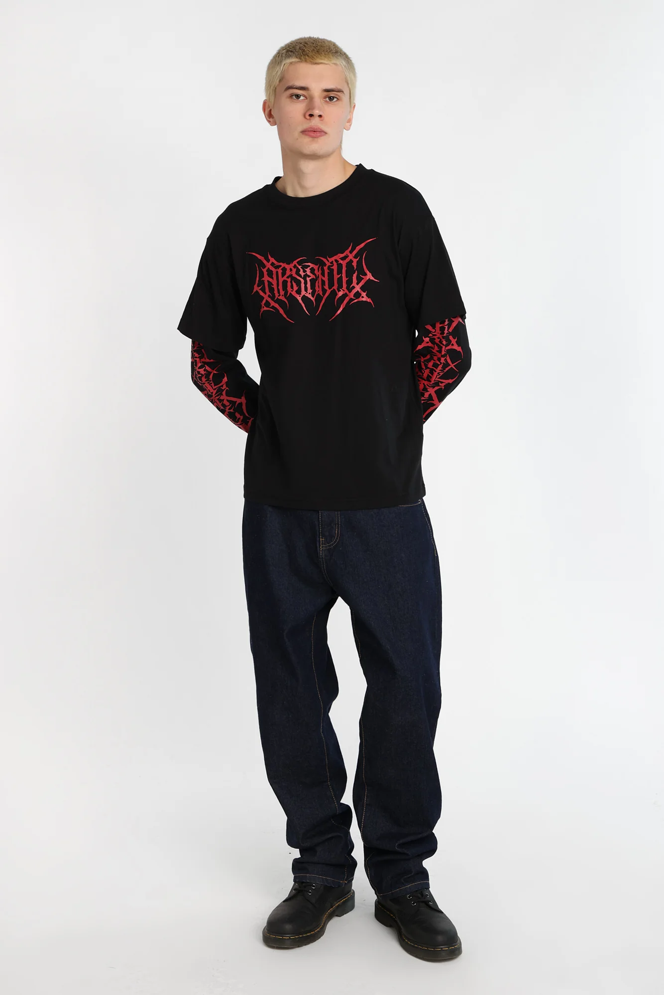 T-shirt à manches longues superposé imprimé gothique Arsenic - Image 9