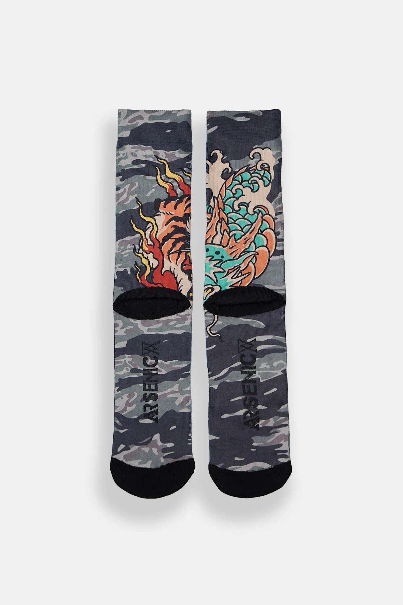 Chaussettes imprimées tigre et dragon Arsenic - Image 3