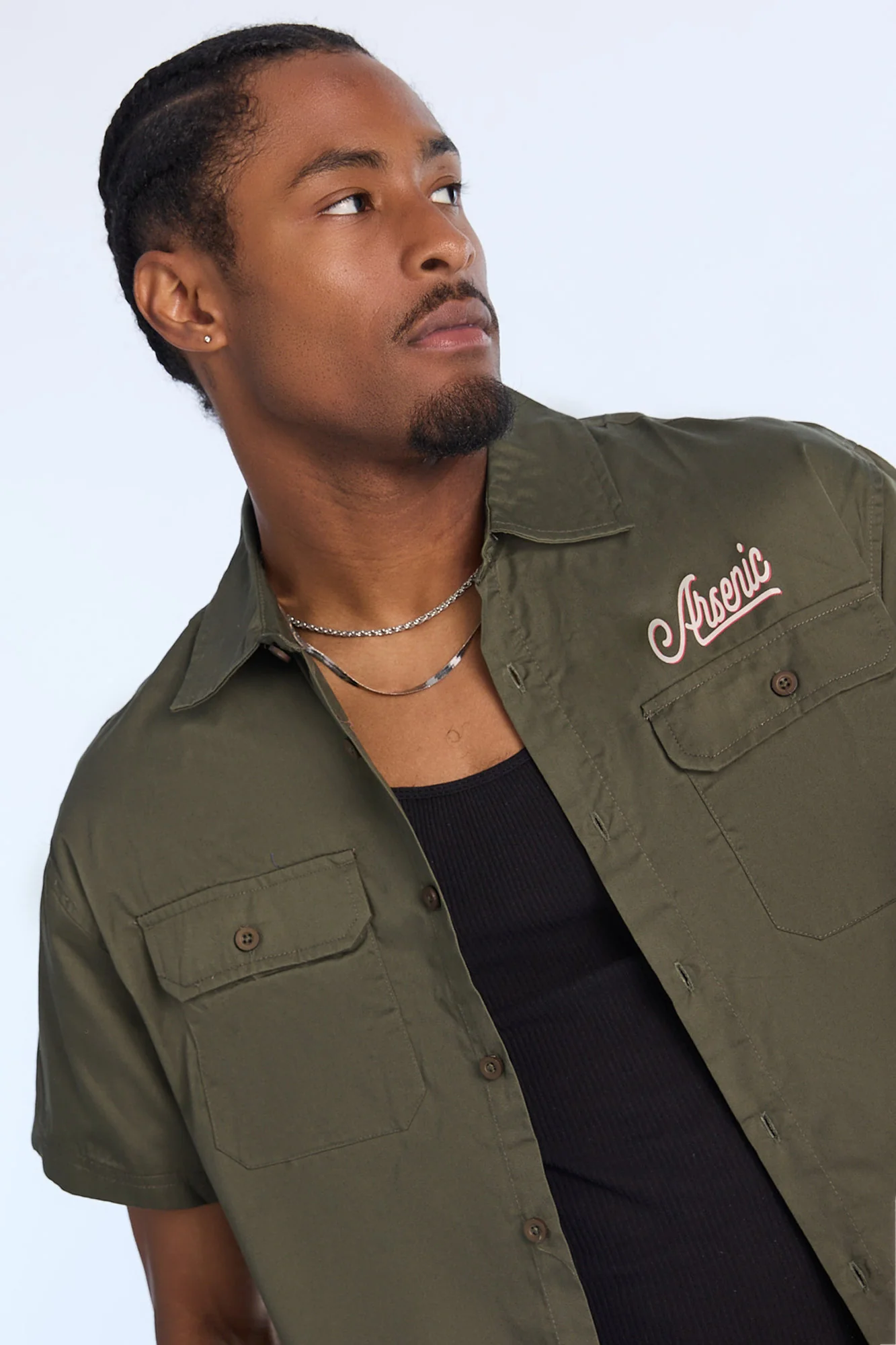 Arsenic Mens Panther & Snake Twill Button-Up - Image 6