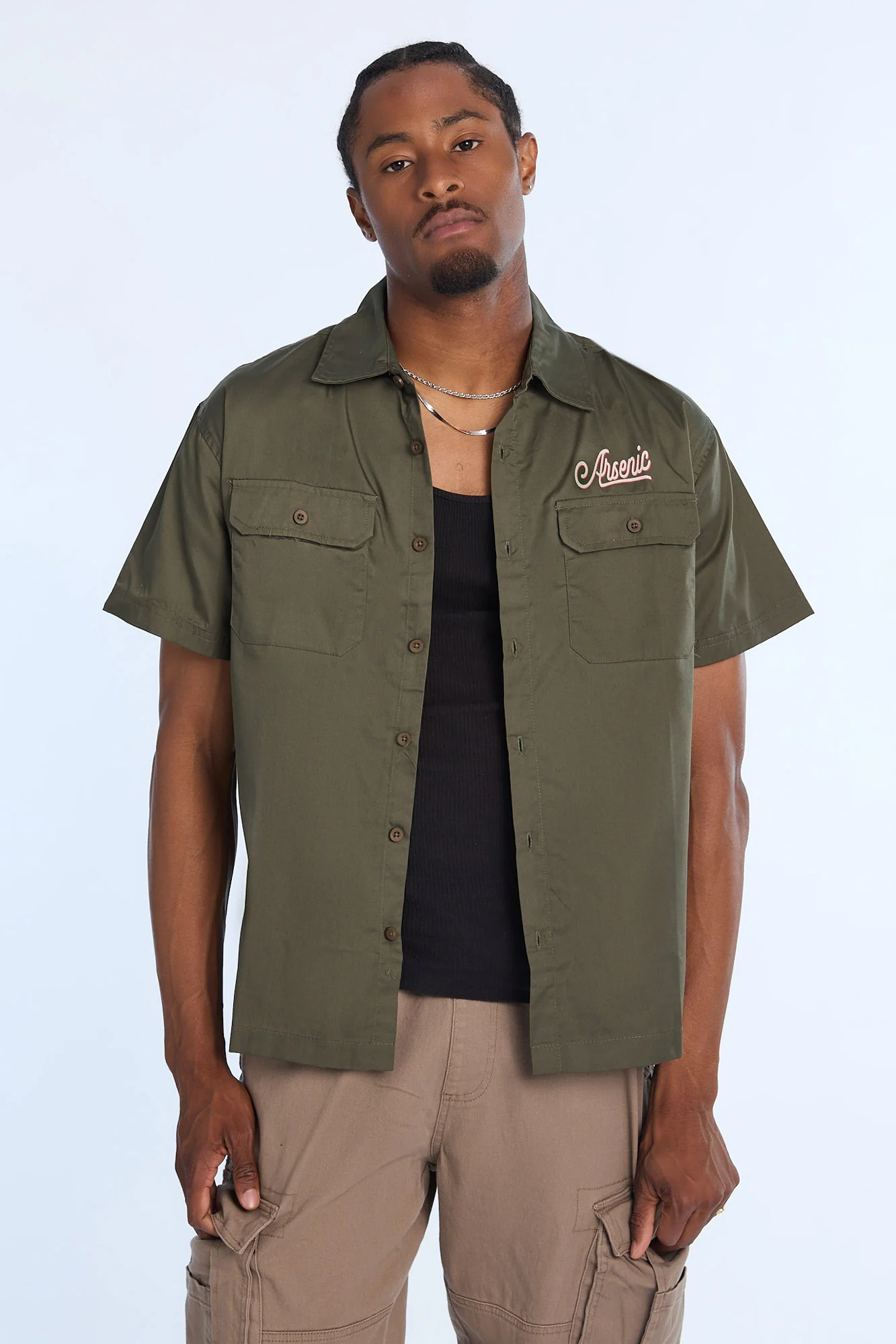Arsenic Mens Panther & Snake Twill Button-Up - Image 7