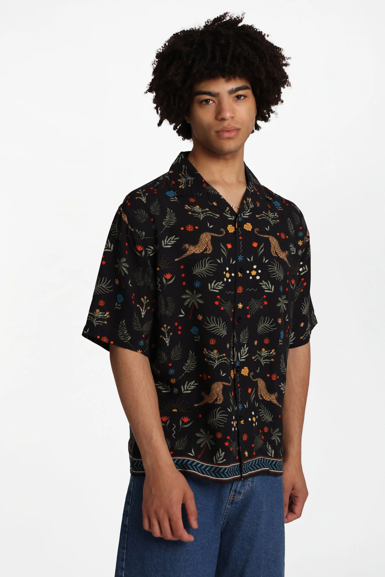 Chemise boutonnée à imprimé jungle Arsenic
