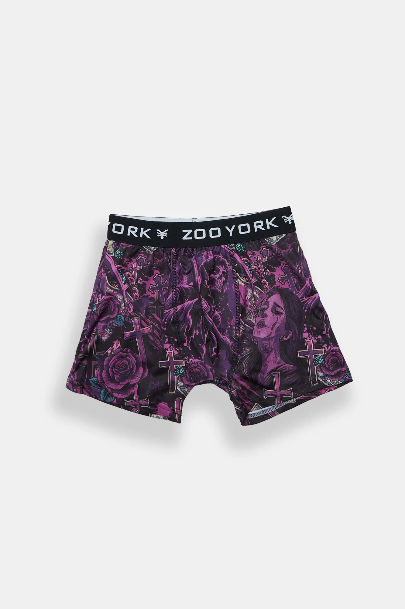 Caleçon boxeur imprimé faucheur violet Zoo York junior