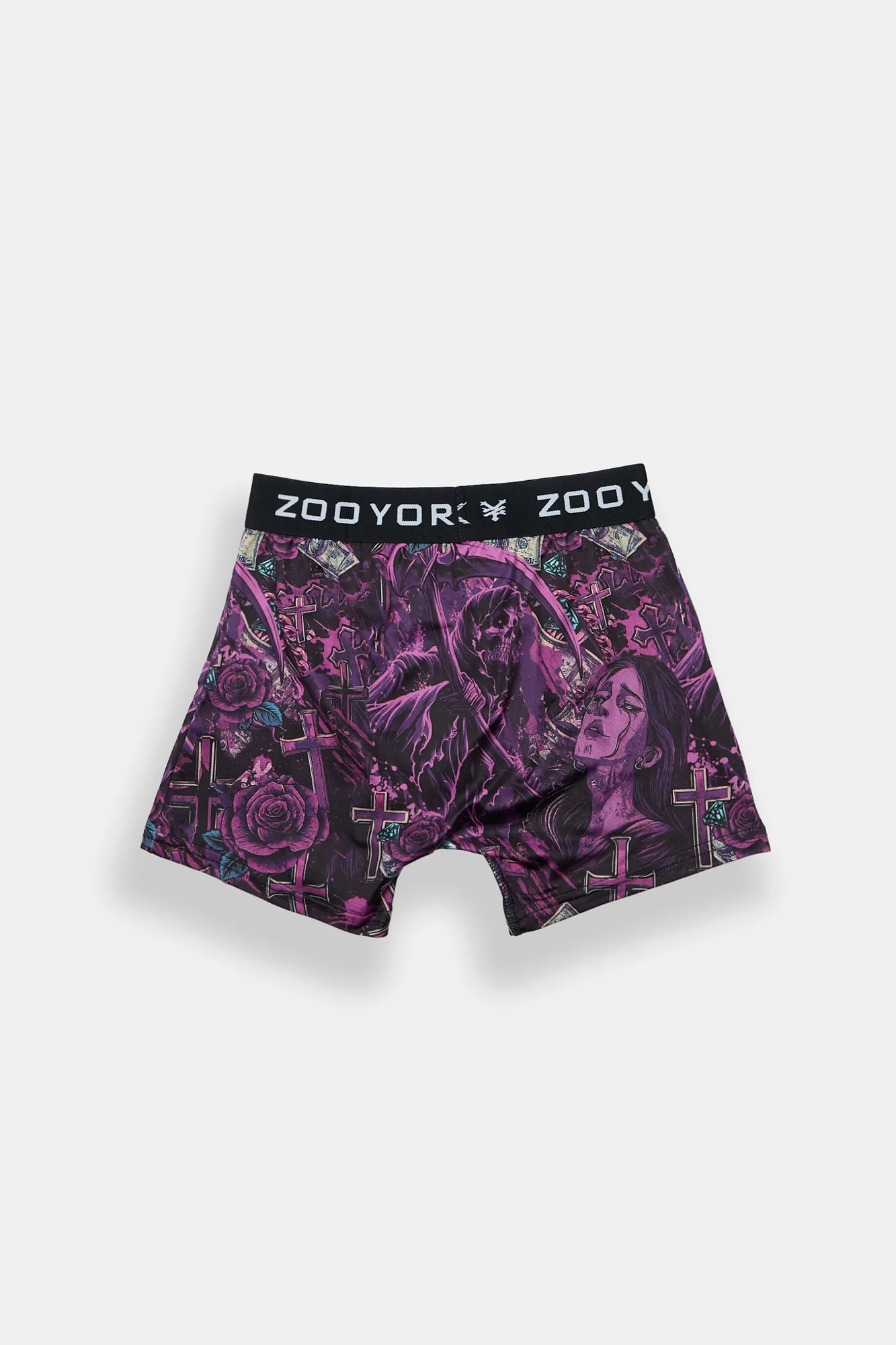 Caleçon boxeur imprimé faucheur violet Zoo York junior - Image 2