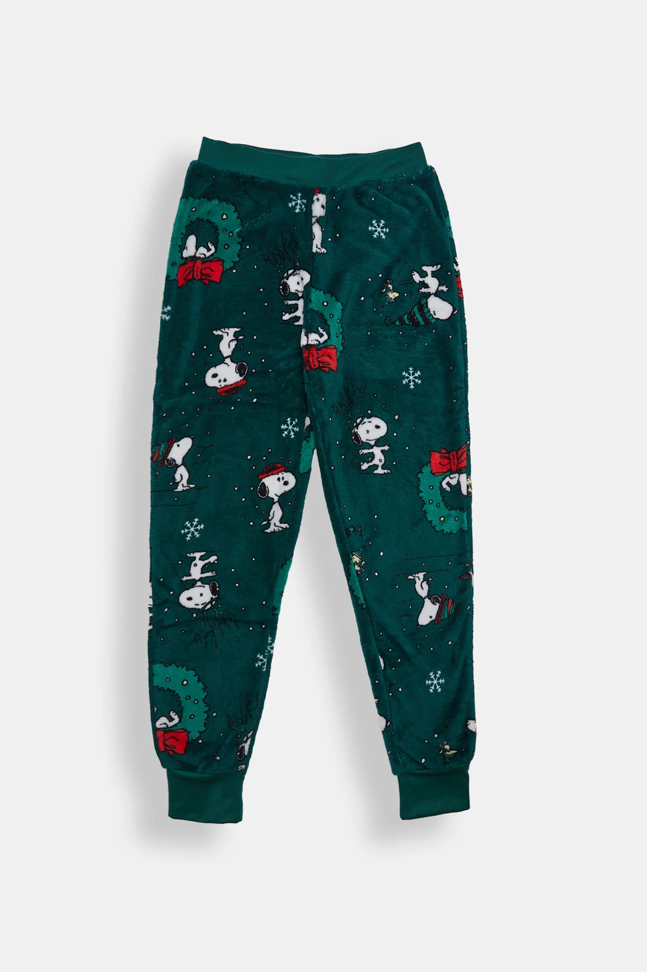 Pantalon de pyjama en peluche couronne de Noël Snoopy fille