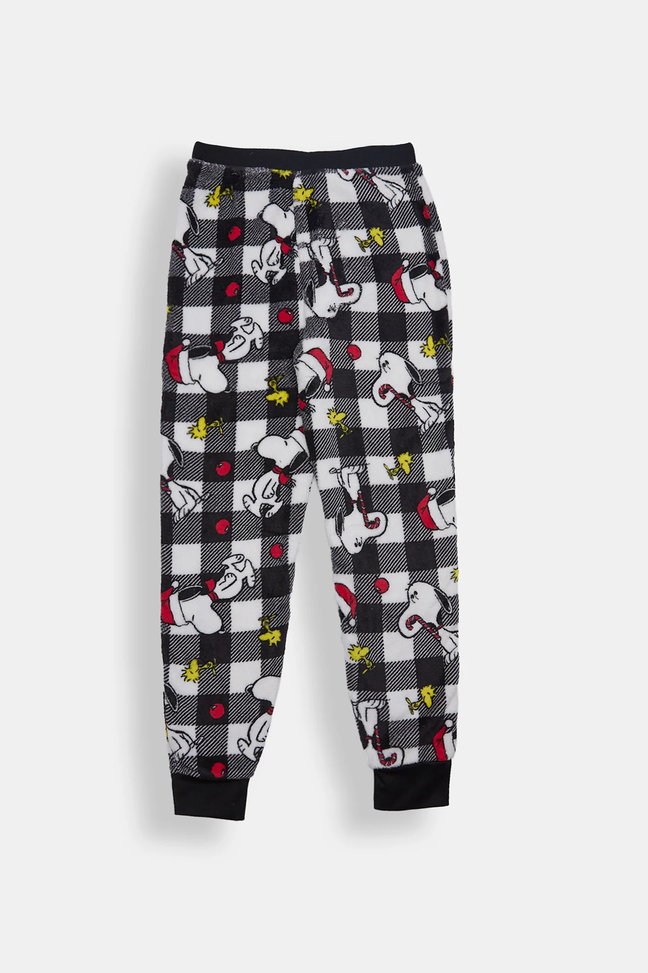 Girls Peanuts Snoopy Plaid Plush Pajama Pant - Image 2