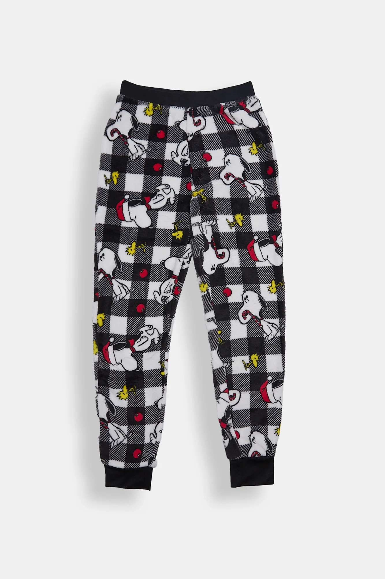 Pantalon de pyjama en peluche à carreaux Snoopy fille