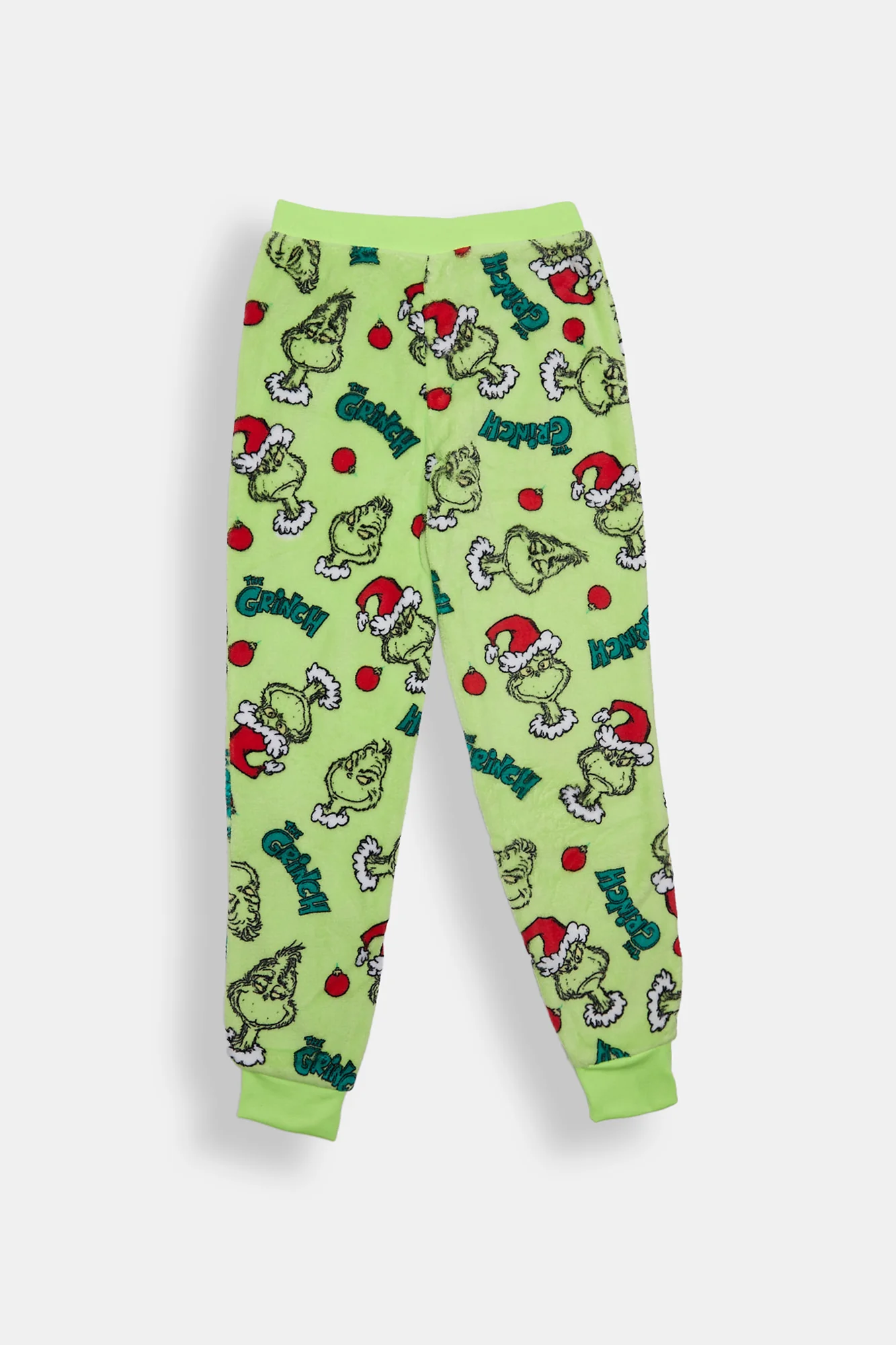 Girls The Grinch Ornament Plush Pajama Pant - Image 2