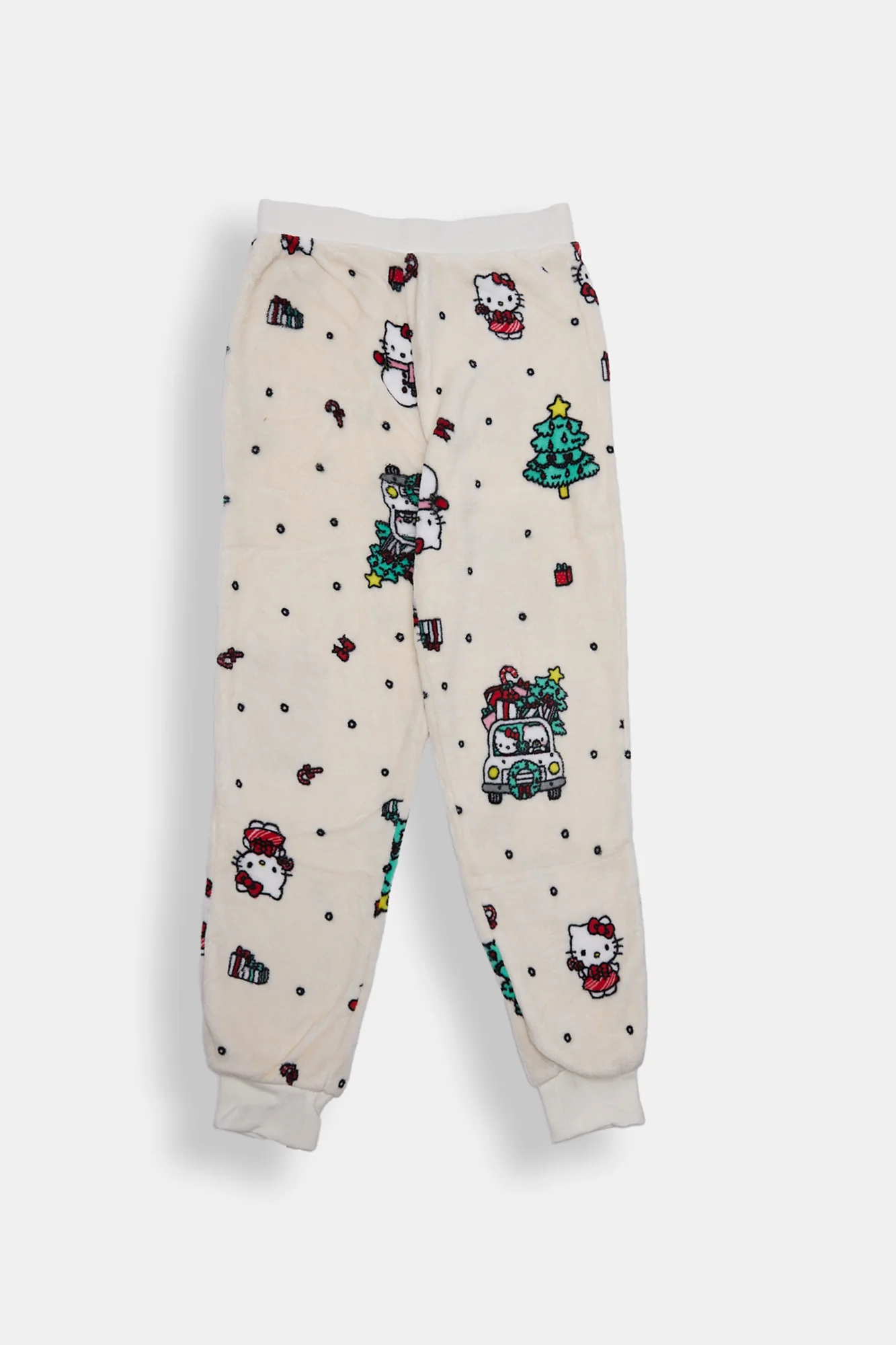 Pantalon de pyjama en peluche sapin de Noël Hello Kitty fille
