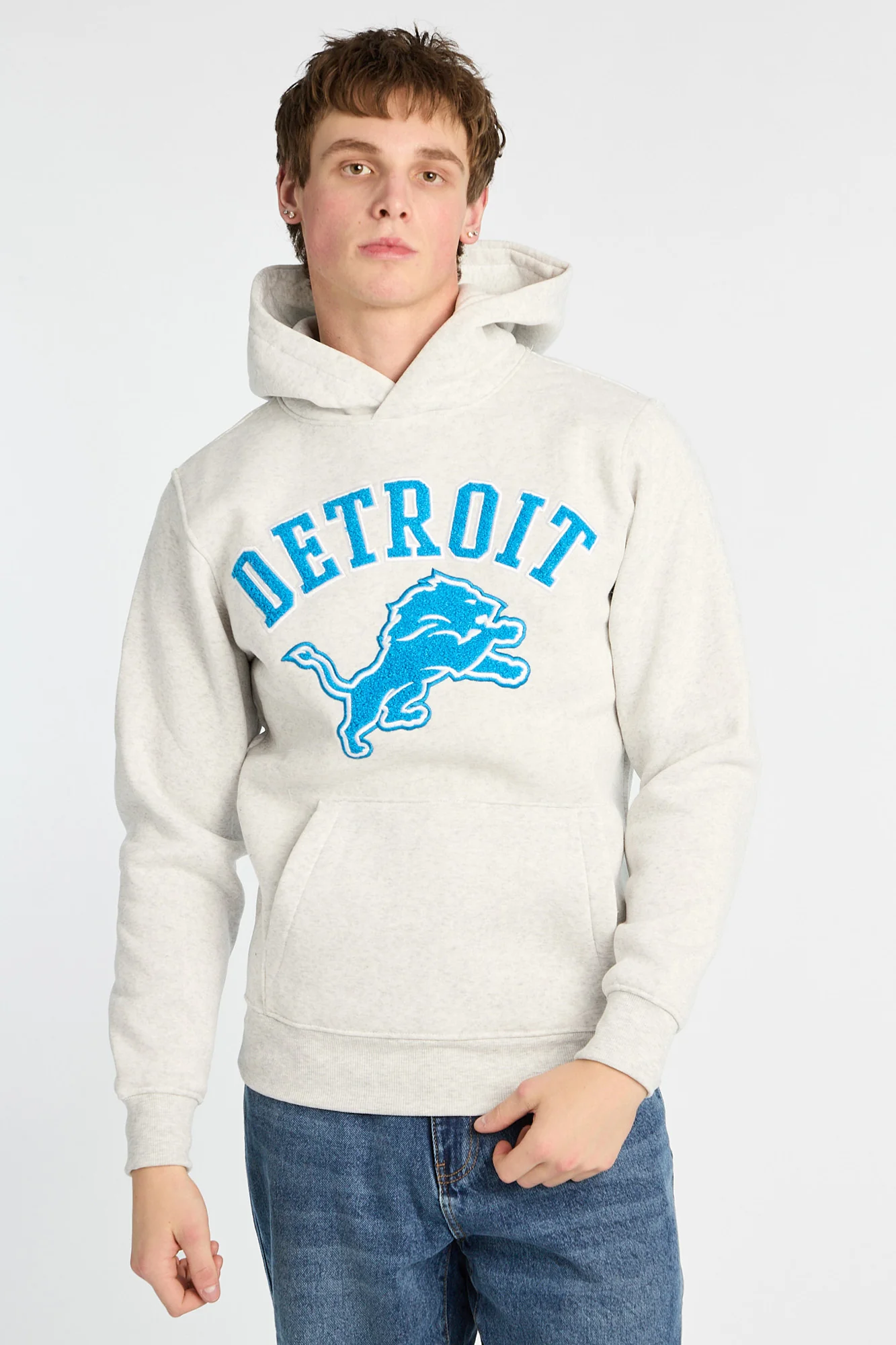 Haut à capuchon logo chenille Detroit Lions