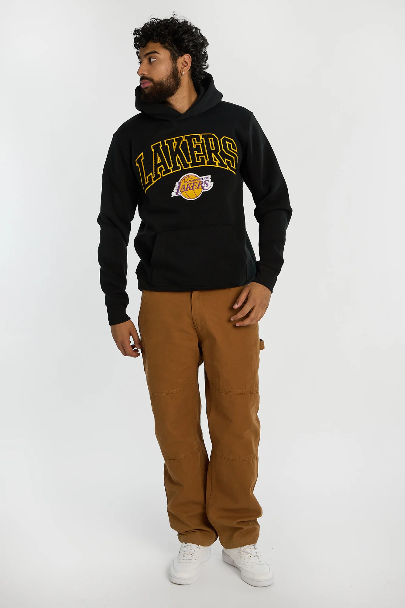 Mens Los Angeles Lakers Chenille Logo Hoodie - Image 4