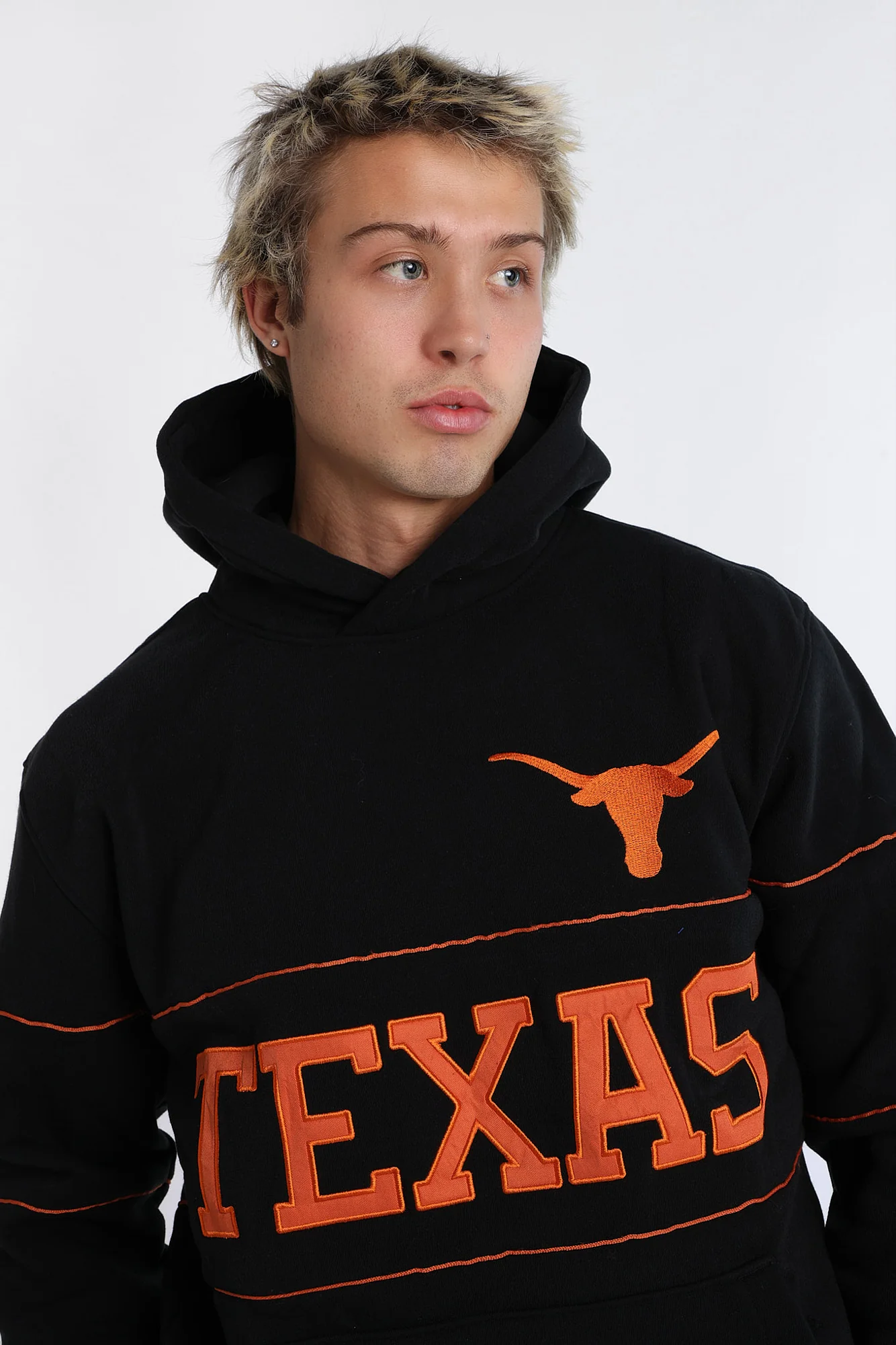 Texas Longhorns Embroidered Panel Hoodie - Image 2