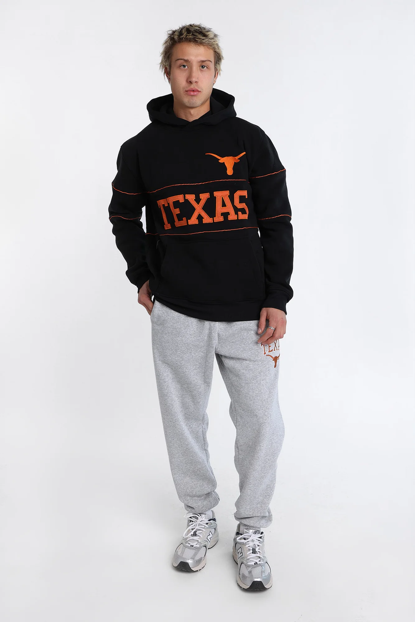 Texas Longhorns Embroidered Panel Hoodie - Image 4