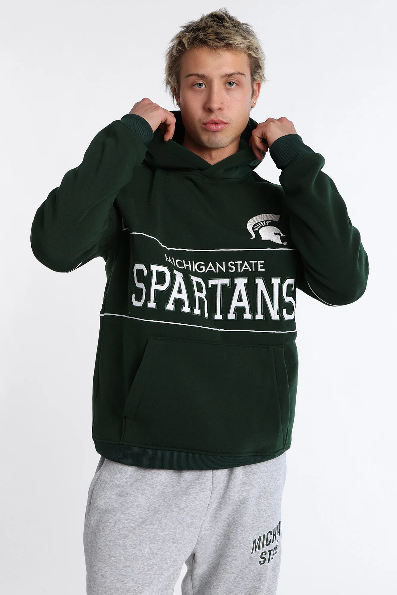 Haut à capuchon à panneaux brodé Michigan State Spartans