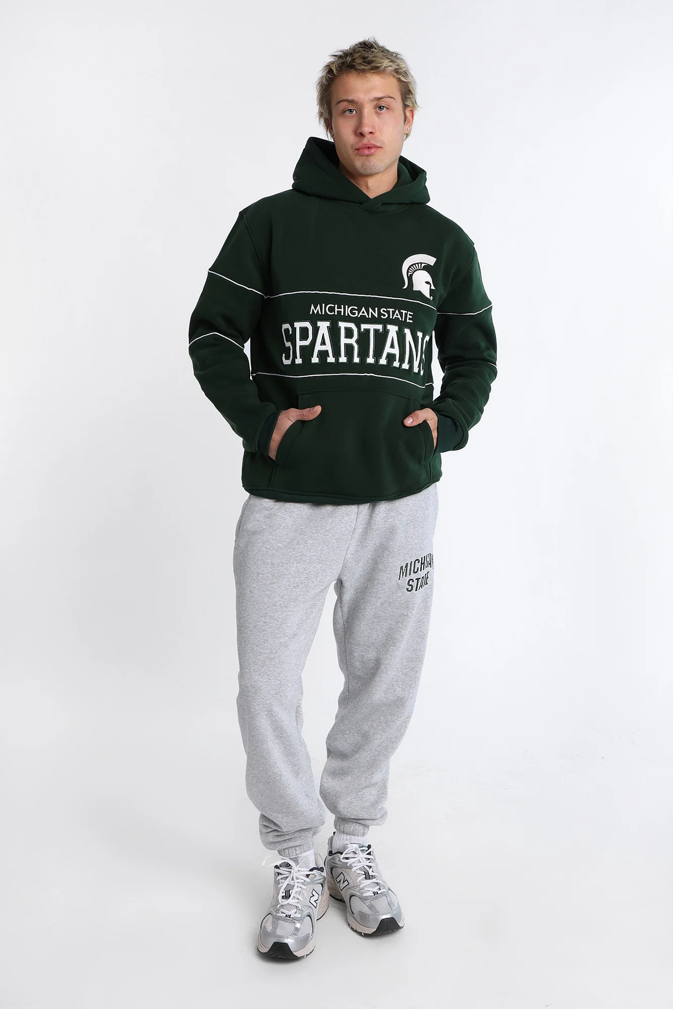 Haut à capuchon à panneaux brodé Michigan State Spartans - Image 4