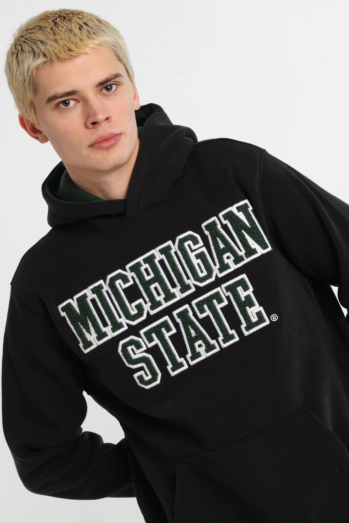 Michigan State Spartans Chenille Contrast Hoodie - Image 2