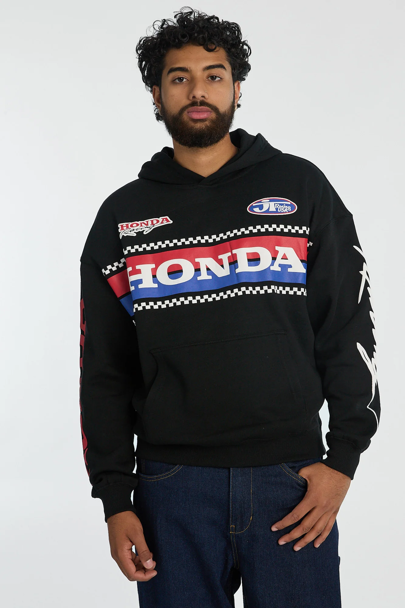 Haut à capuchon imprimé Honda
