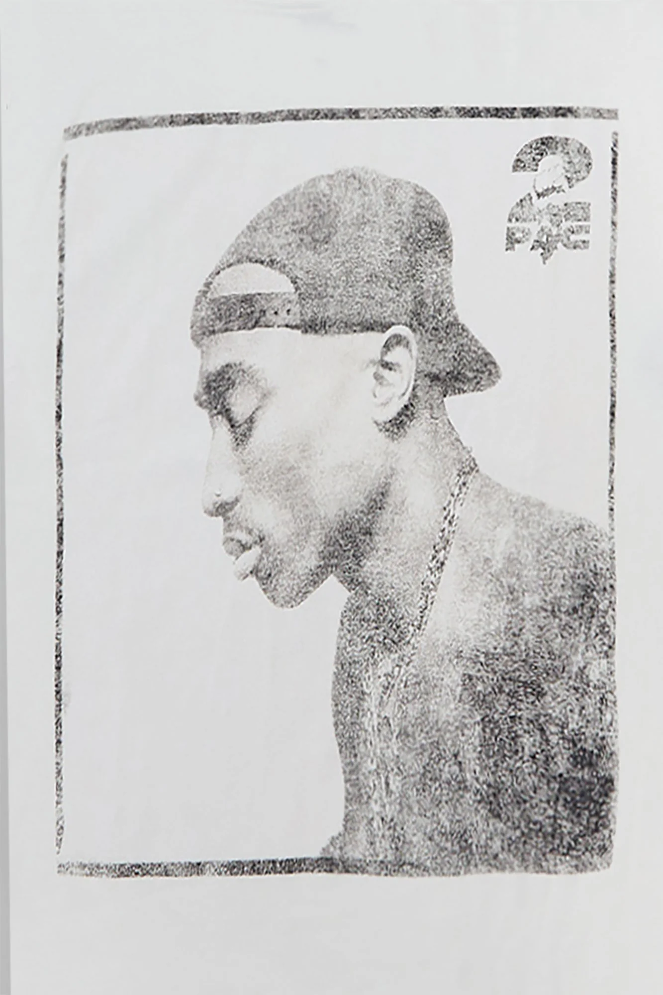 Mens 2Pac Portrait Graphic Oversized Tee - Image 2