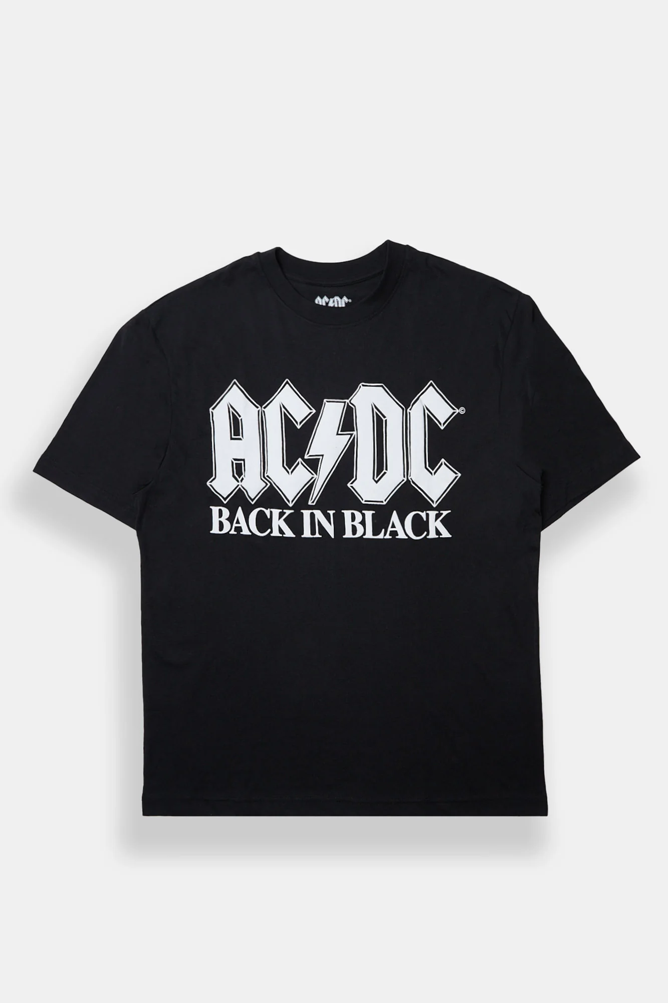 Mens AC/DC Back In Black Graphic Oversized Tee - Image 2