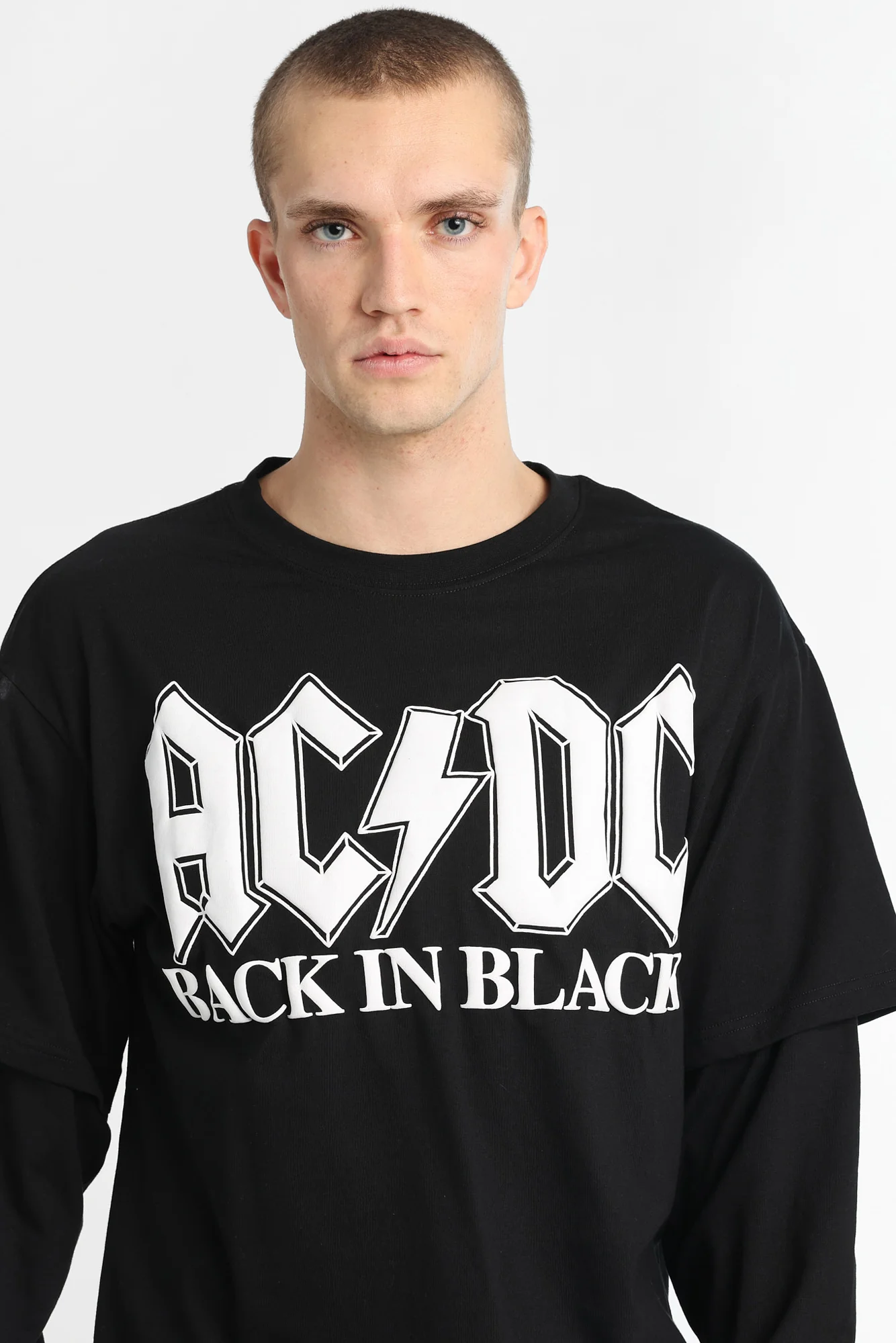AC/DC Back In Black Long Sleeve 2-Fer Tee - Image 2