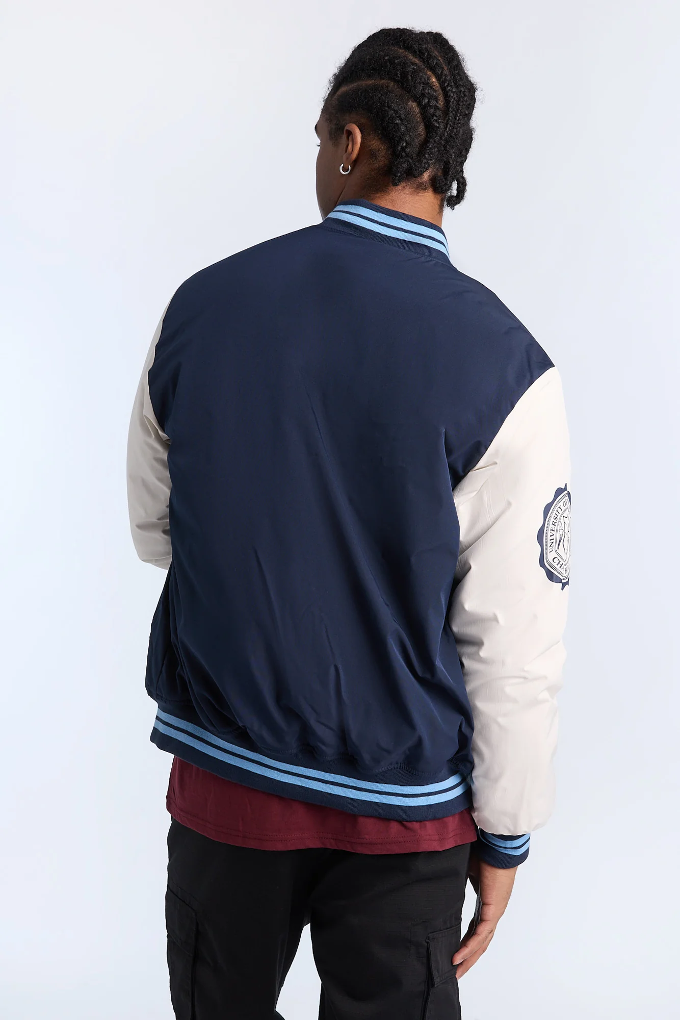 Mens UNC Tar Heels Nylon Varsity Jacket - Image 3