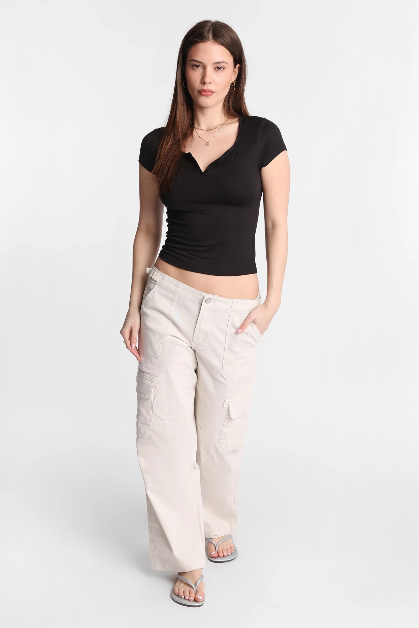 AERO Low Rise Baggy Cargo Twill Pants - Image 10