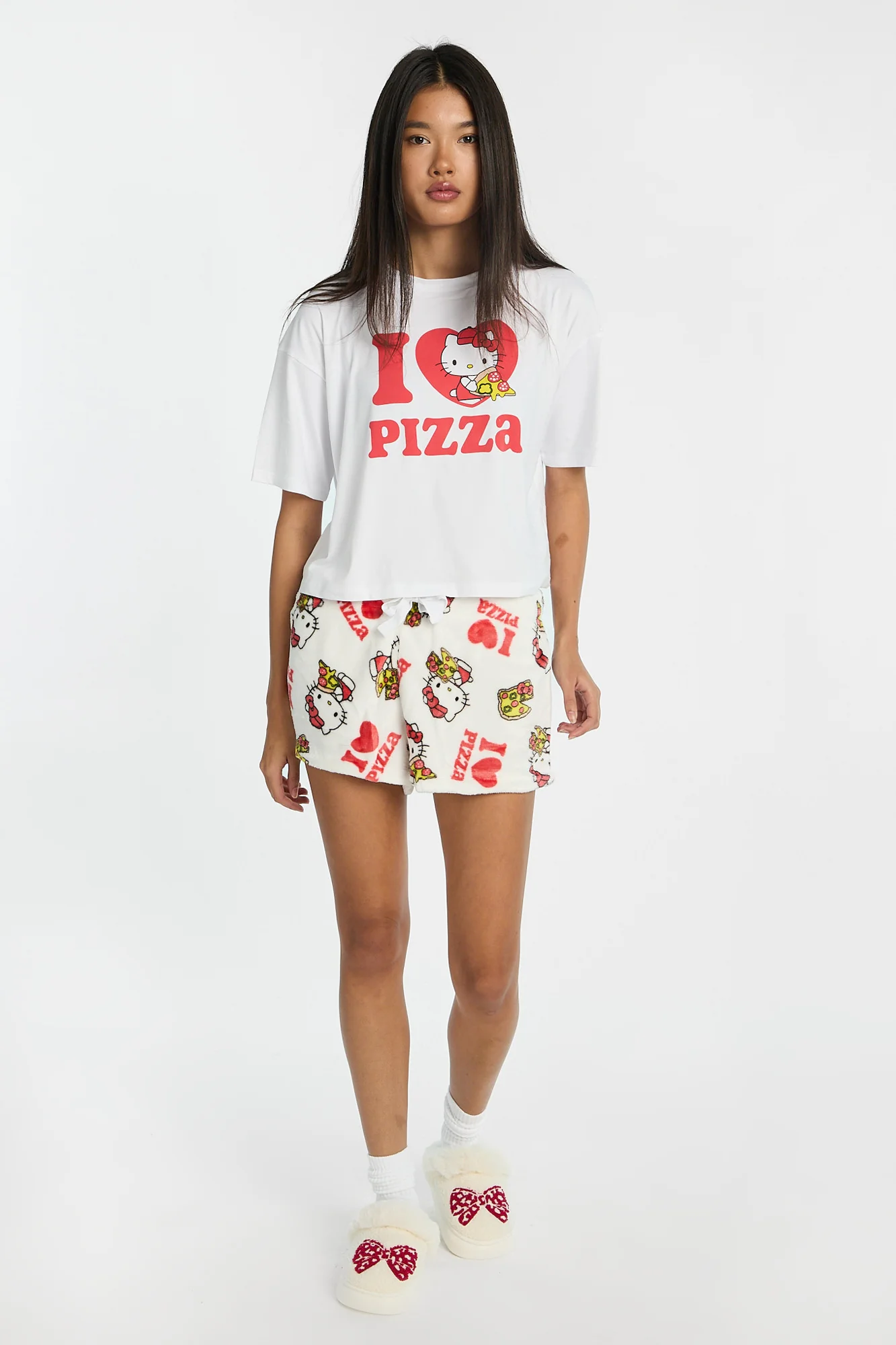 Hello Kitty I Love Pizza 2-Piece Pajama Tee & Shorts Set - Image 5