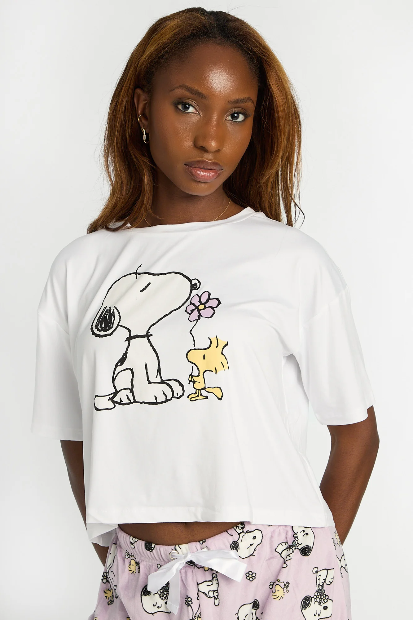 Ensemble de pyjama en velour imprimé Peanuts Snoopy fleur - Image 3