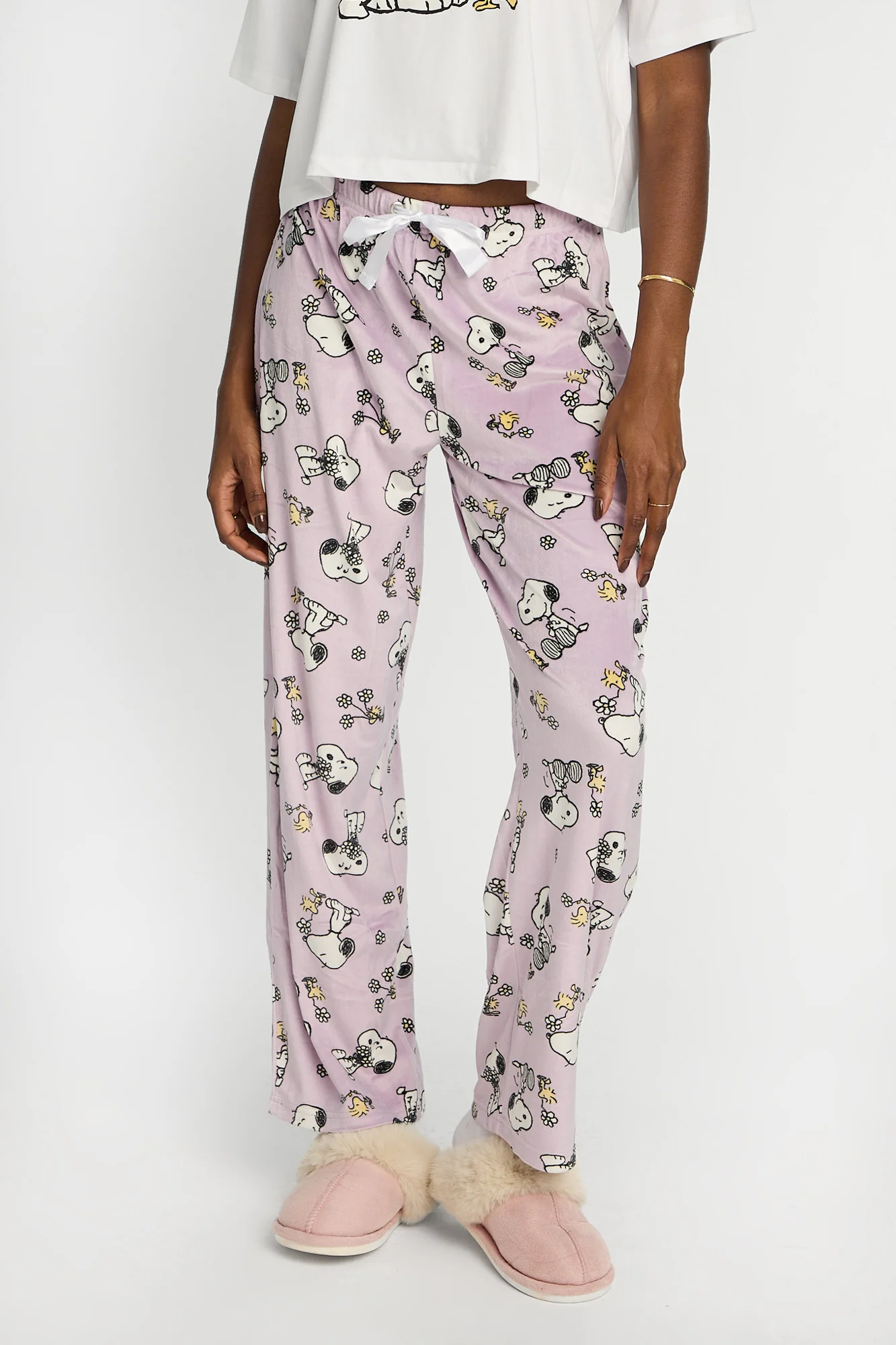 Ensemble de pyjama en velour imprimé Peanuts Snoopy fleur - Image 4