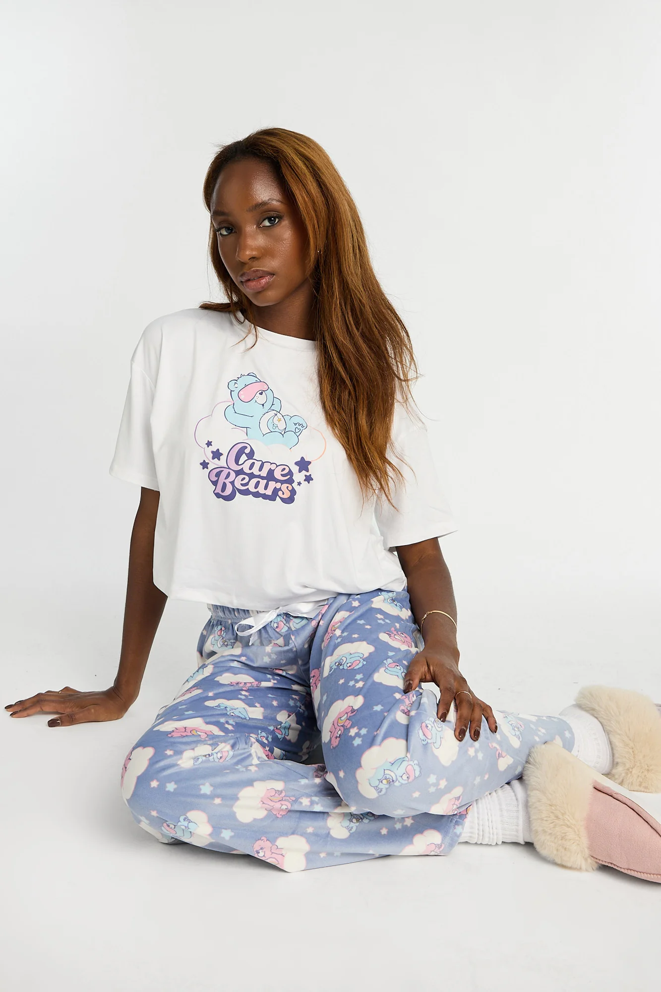 Care Bears Sleep 2-Piece Pajama Tee & Velour Pajama Pants Set - Image 5