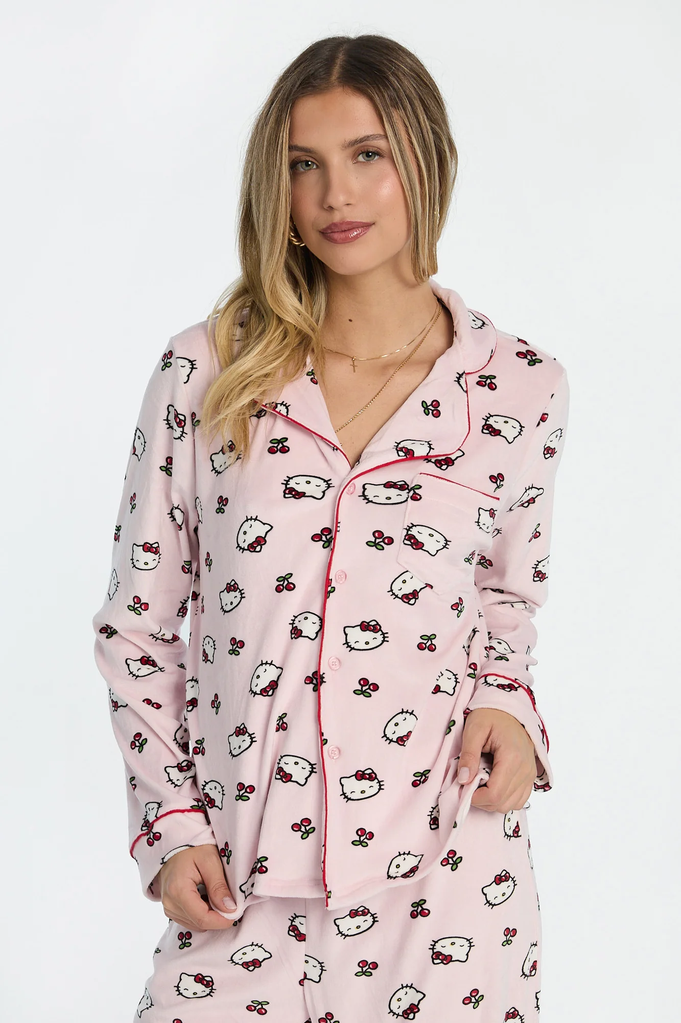 Ensemble de pyjama en velours 2 pièces cerises Hello Kitty - Image 3