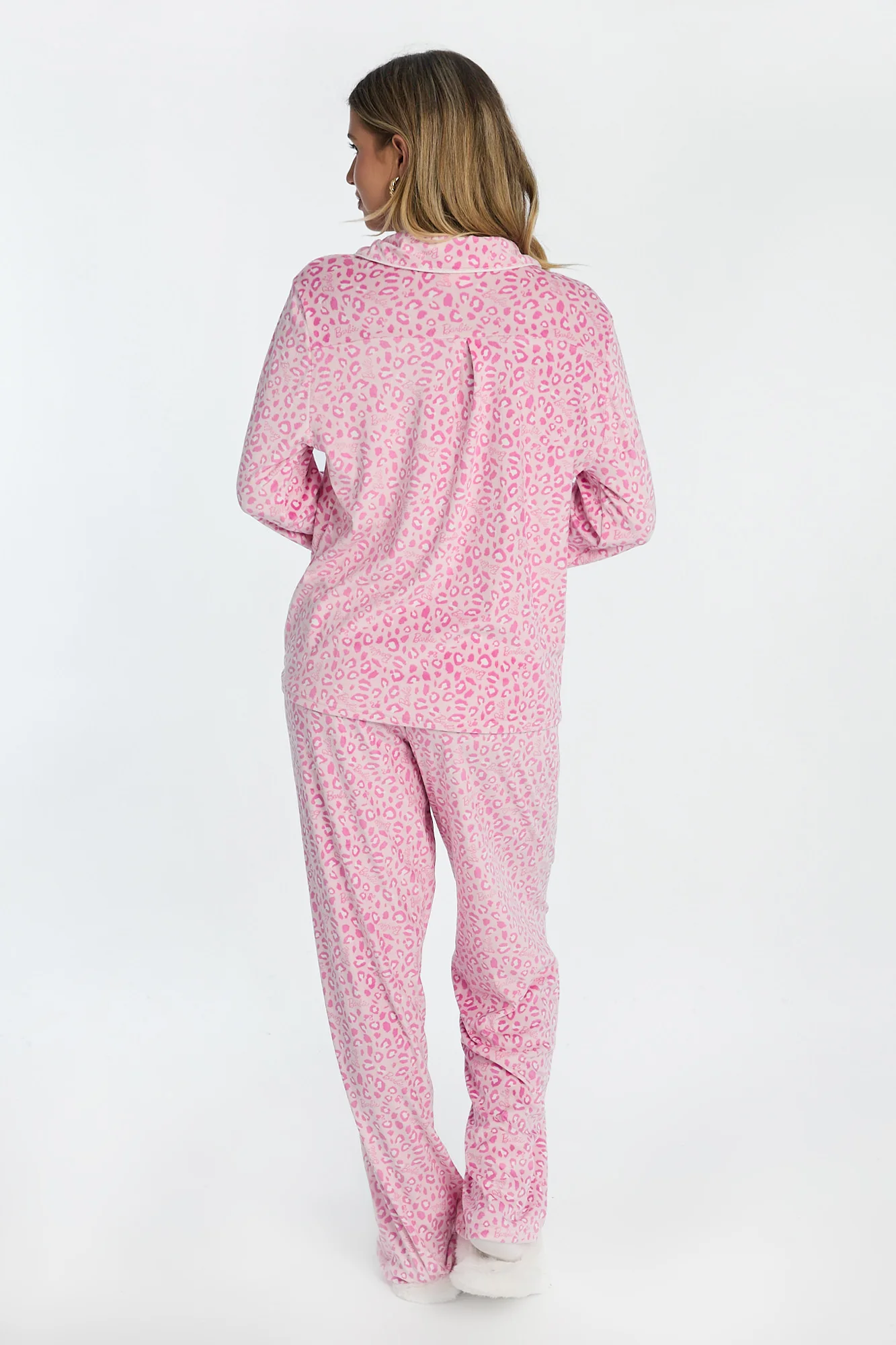 Barbie Leopard Velour 2-Piece Pajama Shirt & Pant Set - Image 2