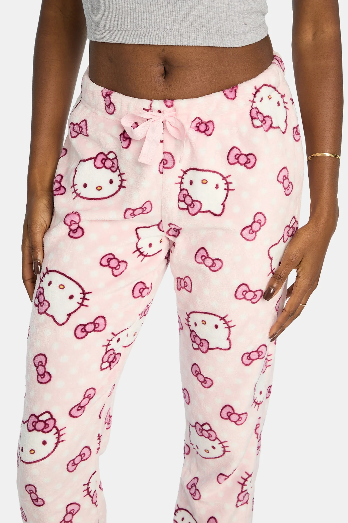 Hello Kitty Polka Dot Plush Pajama Pants - Image 2