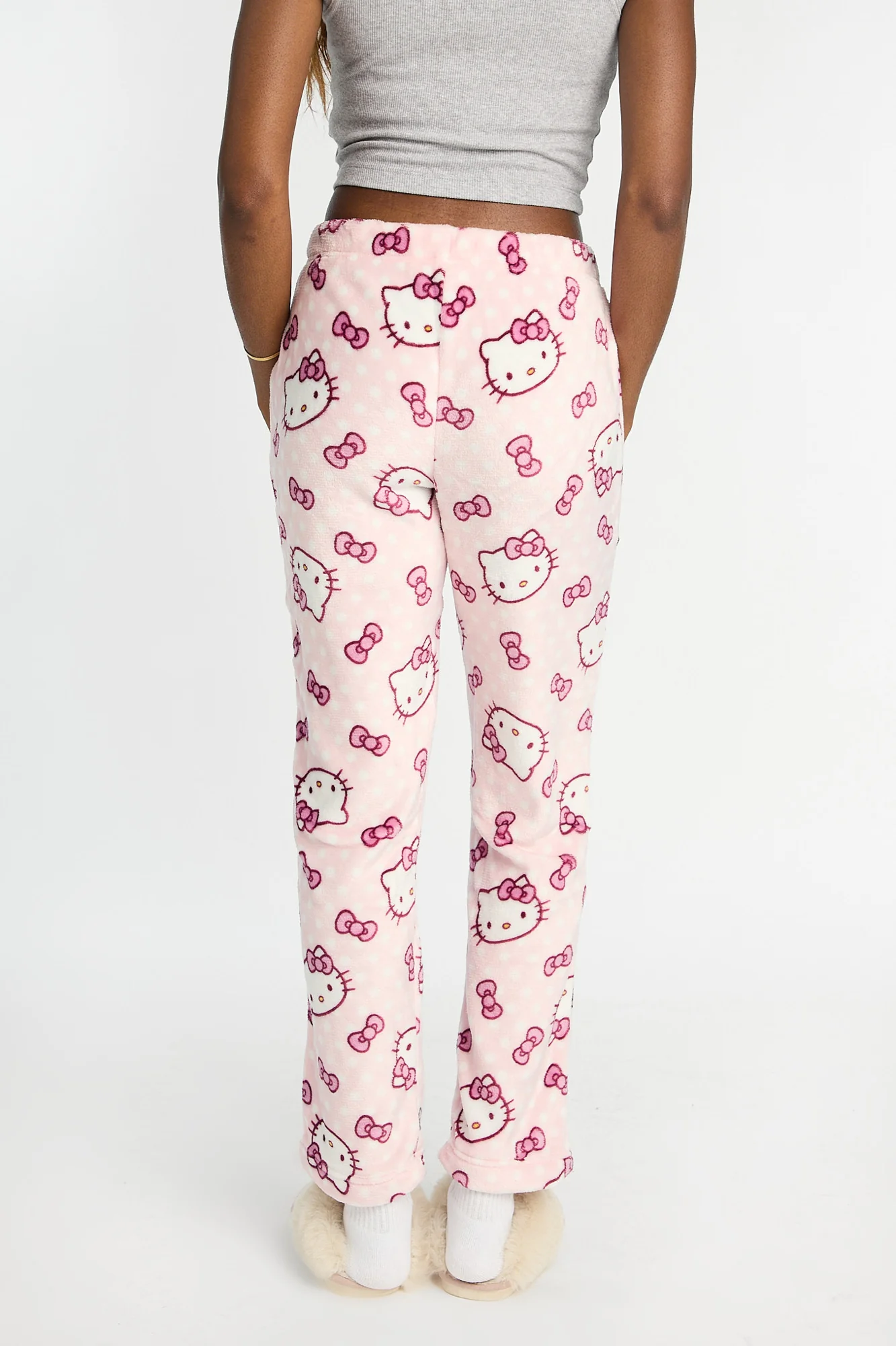 Hello Kitty Polka Dot Plush Pajama Pants - Image 3