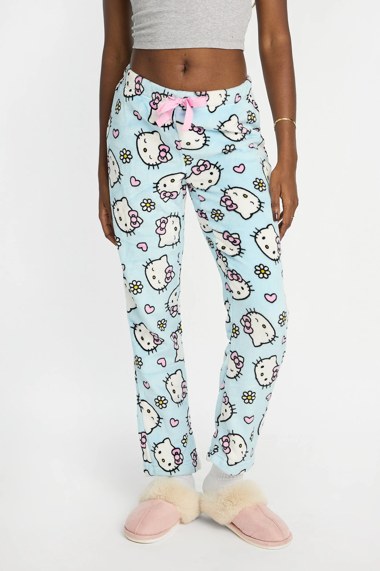 Hello Kitty Flowers Plush Pajama Pants