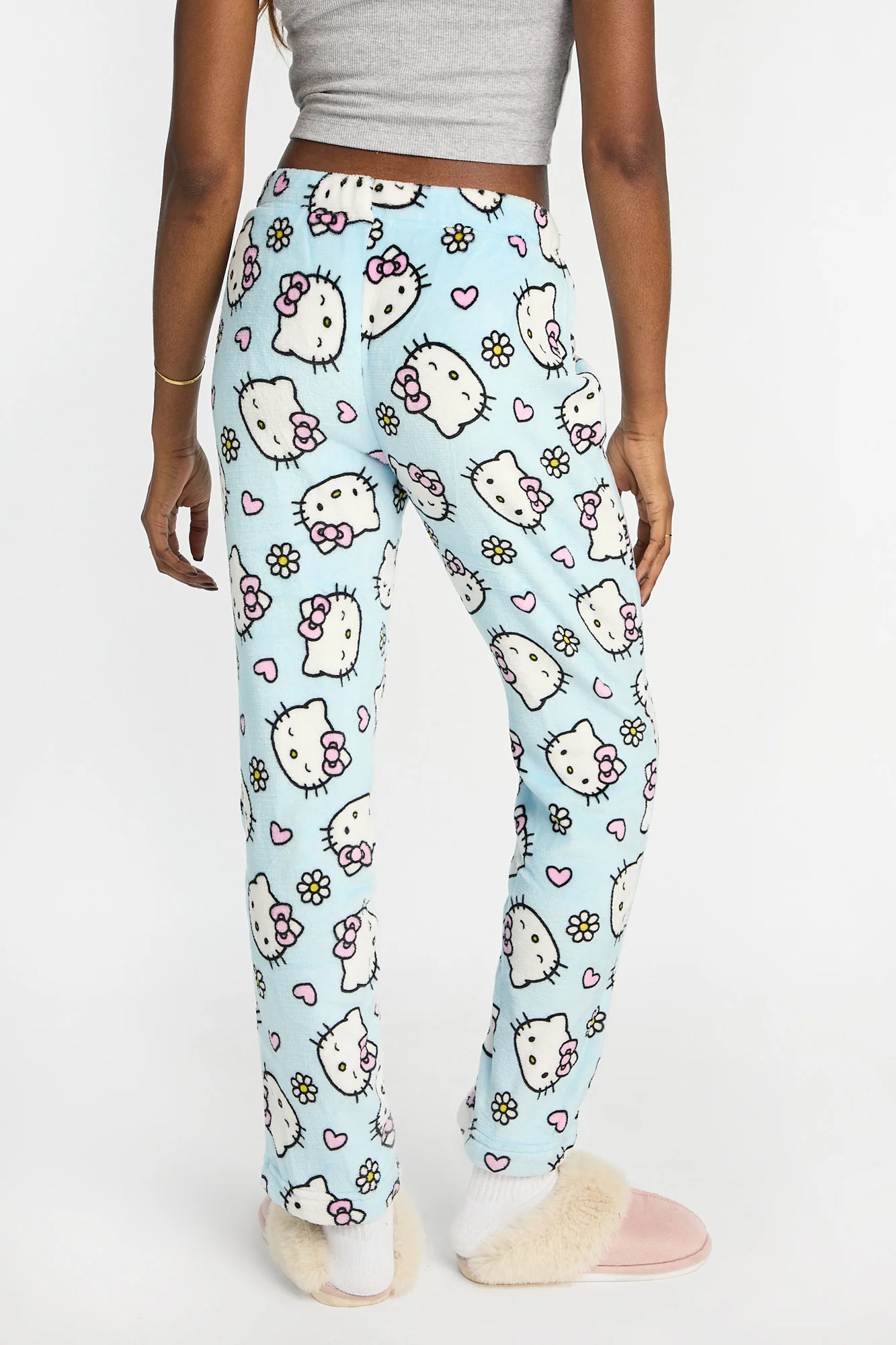 Hello Kitty Flowers Plush Pajama Pants - Image 3