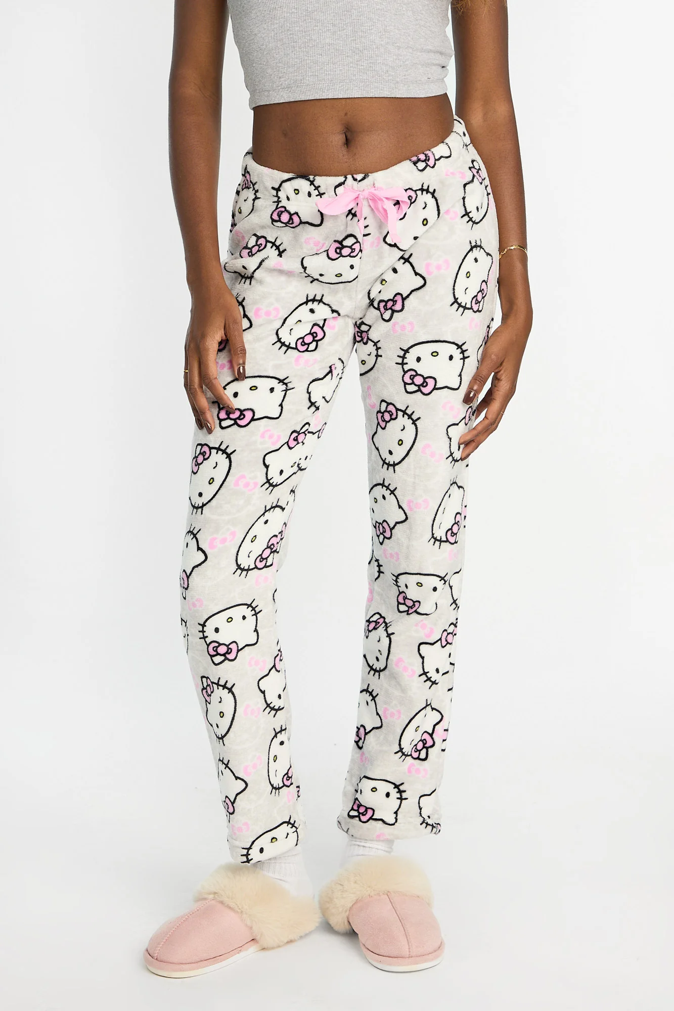 Hello Kitty Bow Plush Pajama Pants