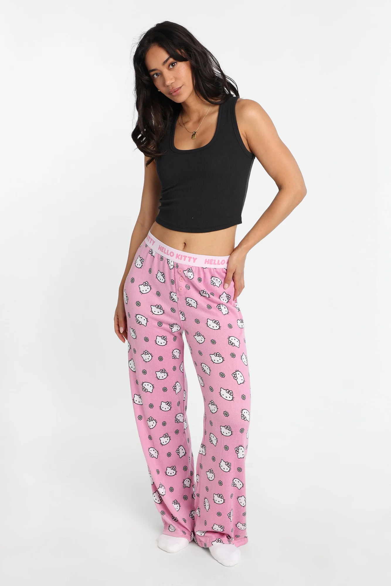 Pantalon pyjama style boxeur imprimé fleurs Hello Kitty - Image 3