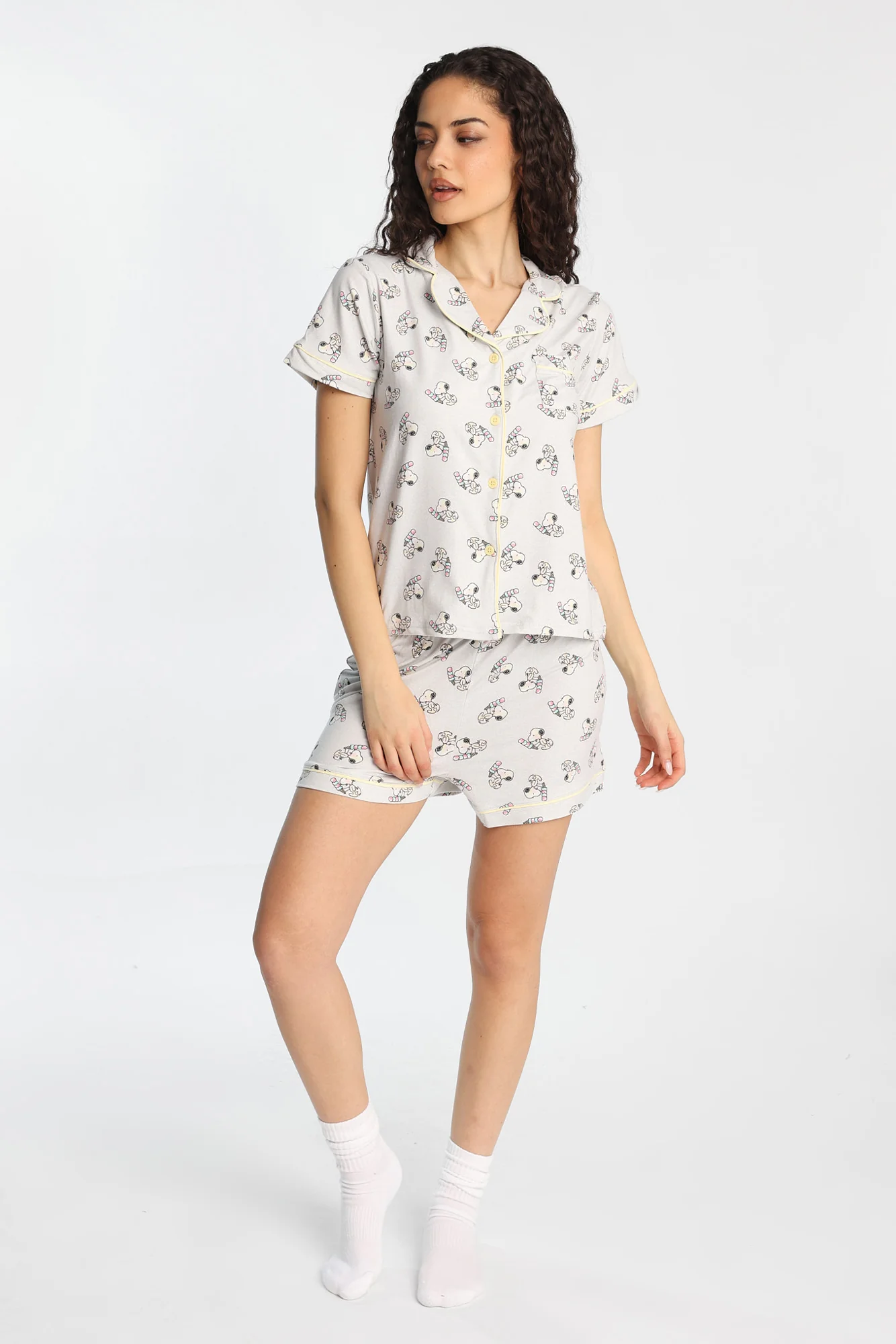 Peanuts Snoopy Ice Cream Pajama Shirt & Shorts 2-Piece Set - Image 4