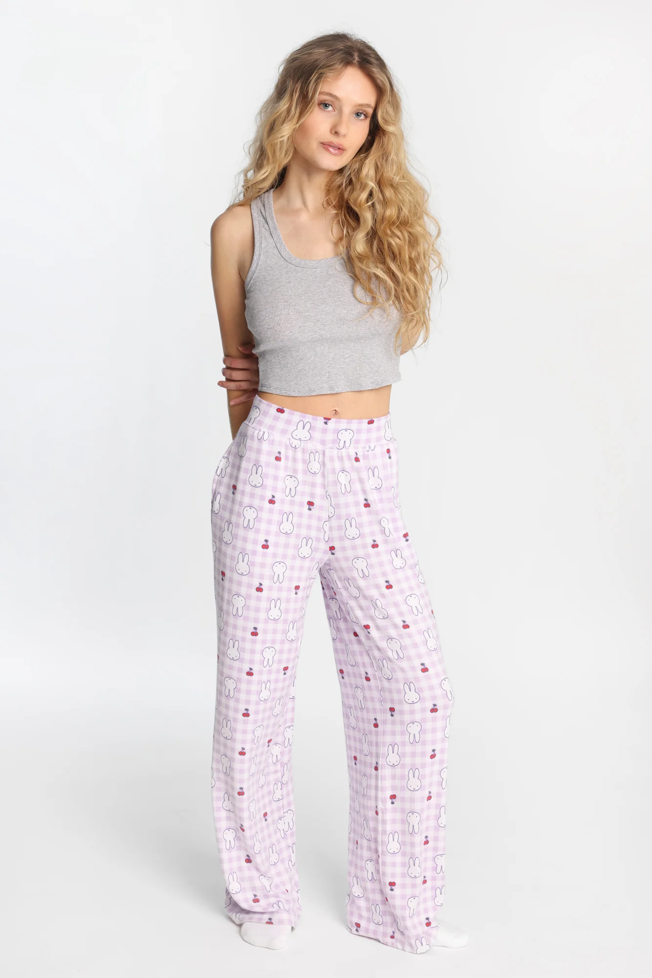 Pantalon pyjama à jambes larges super doux imprimé cerise Miffy - Image 4