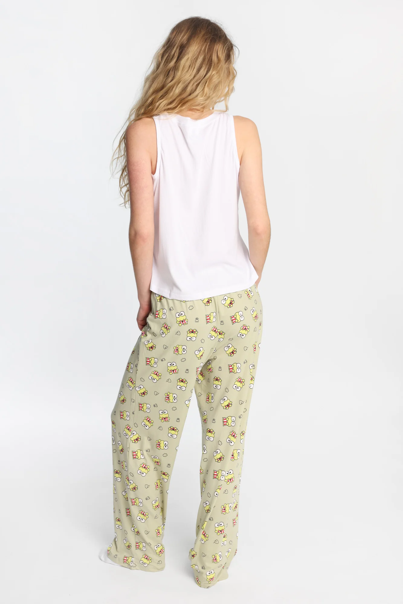 Keroppi Ribbed Pajama Tank Top And Pants 2-Piece Set - Image 2