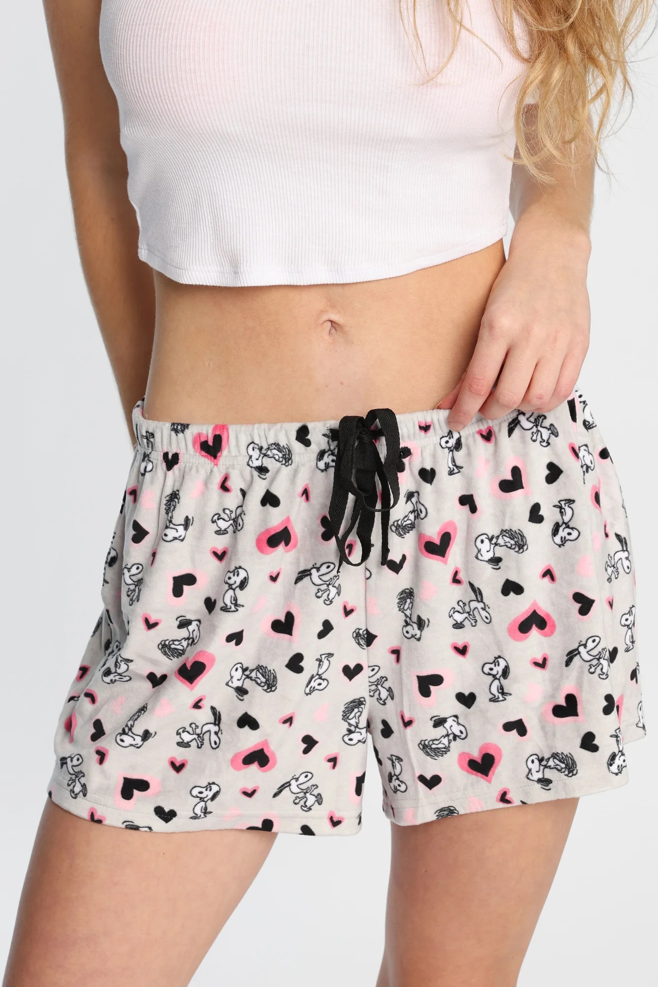 Peanuts Heart Velour Pajama Shorts - Image 2