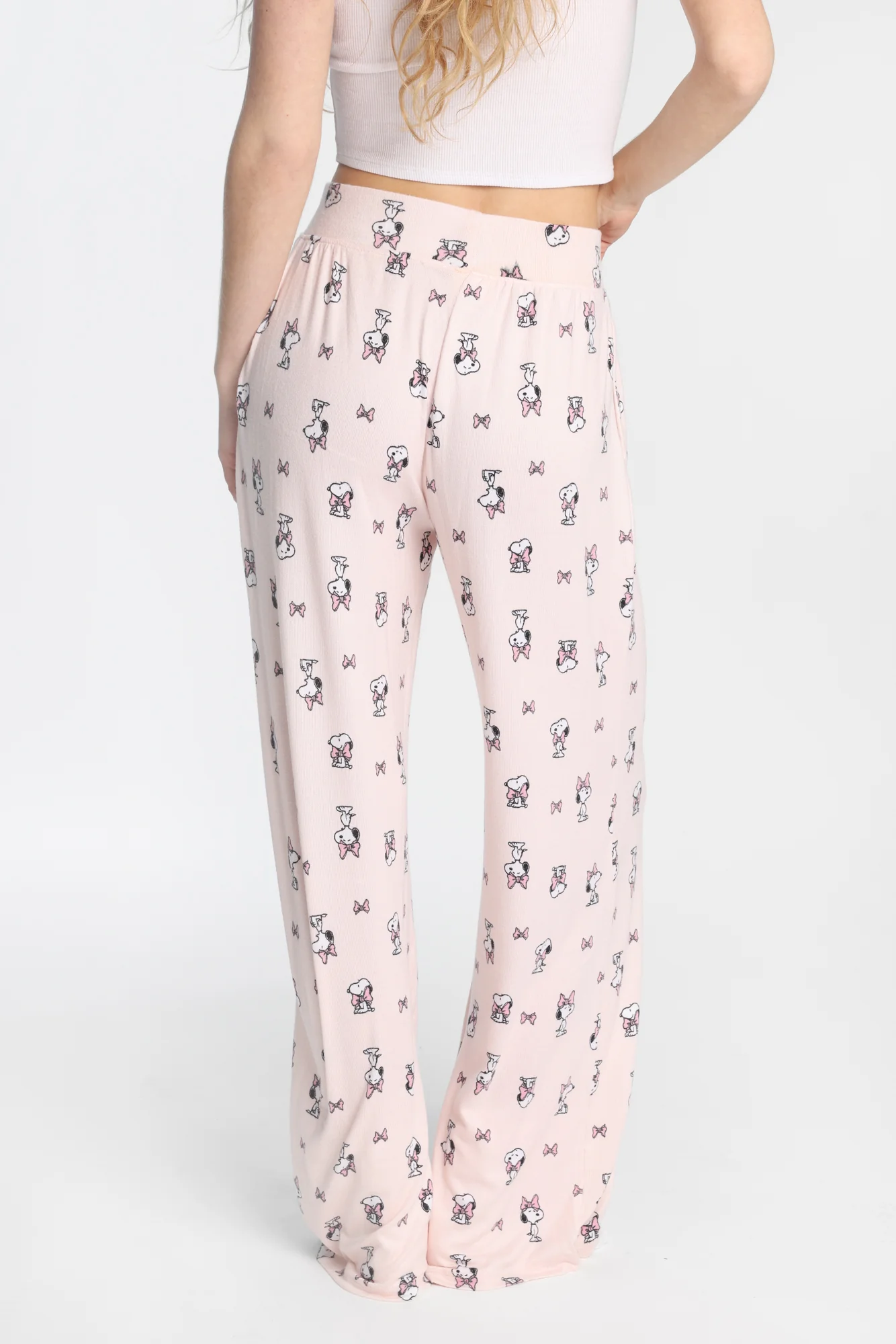 Peanuts Snoopy Bow Super Soft Wide Leg Pajama Pants - Image 3