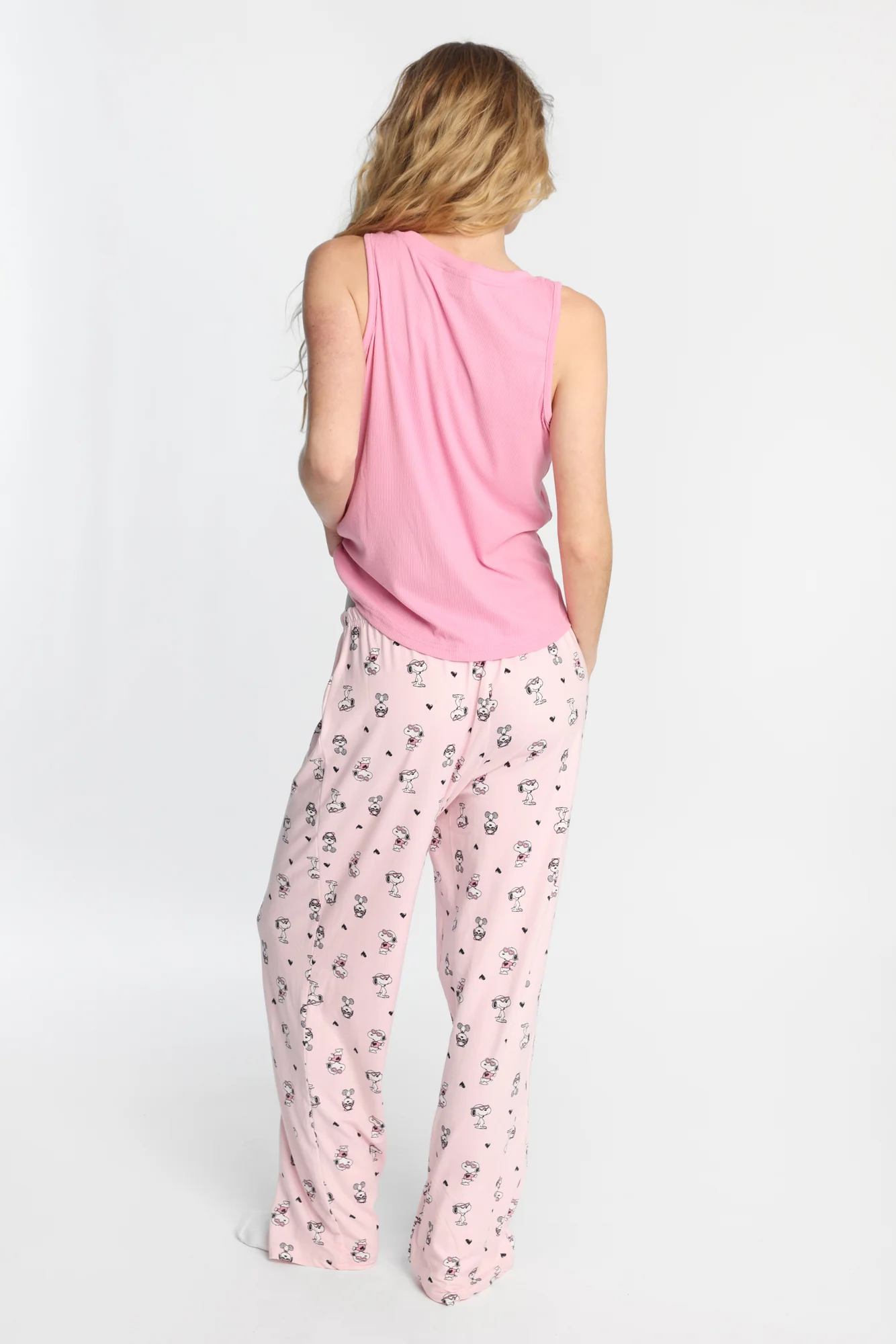Ensemble débardeur et pantalon pyjama côtelé imprimé Peanuts Snoopy - Image 2
